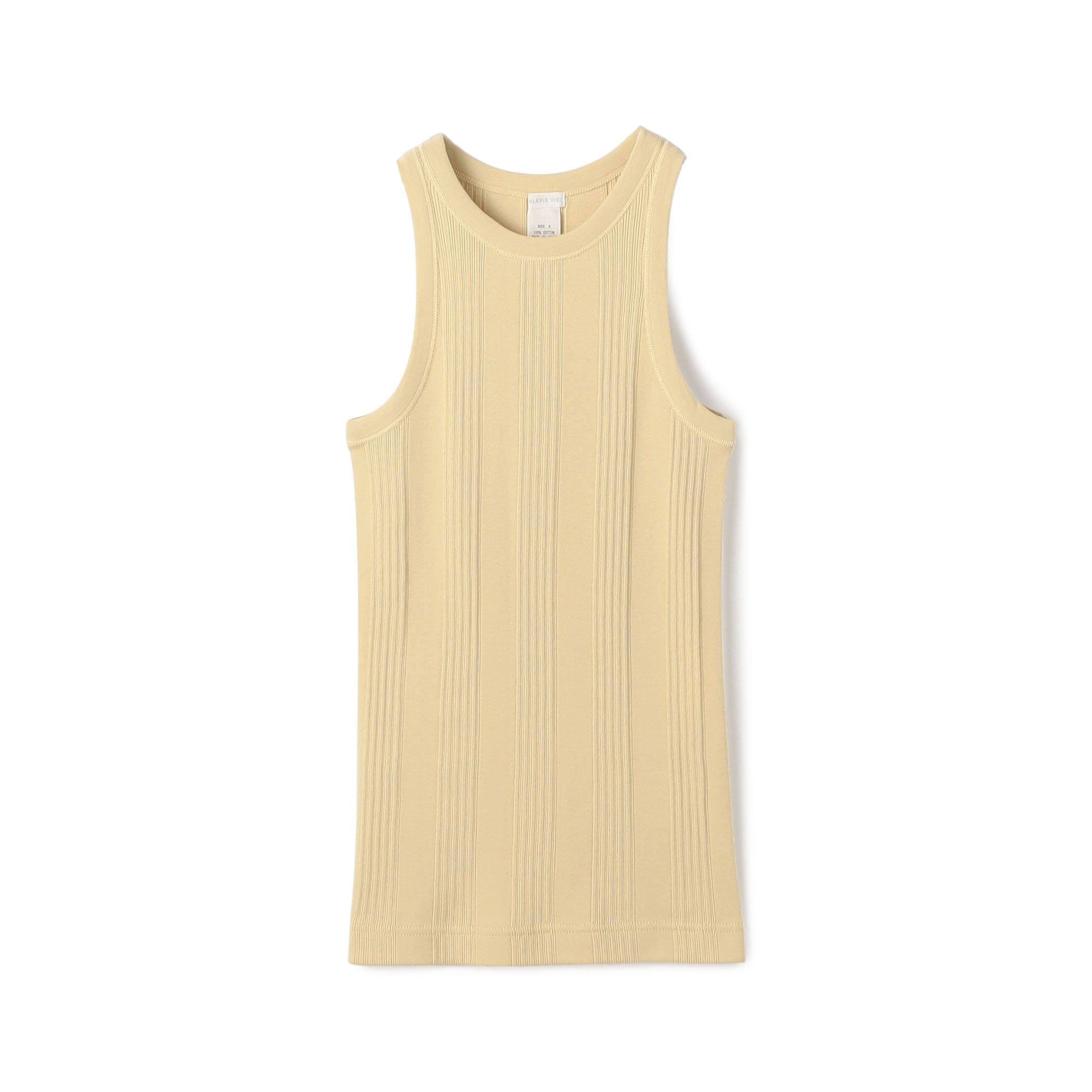 コットンランダムリブ アメリカンスリーブタンクトップ