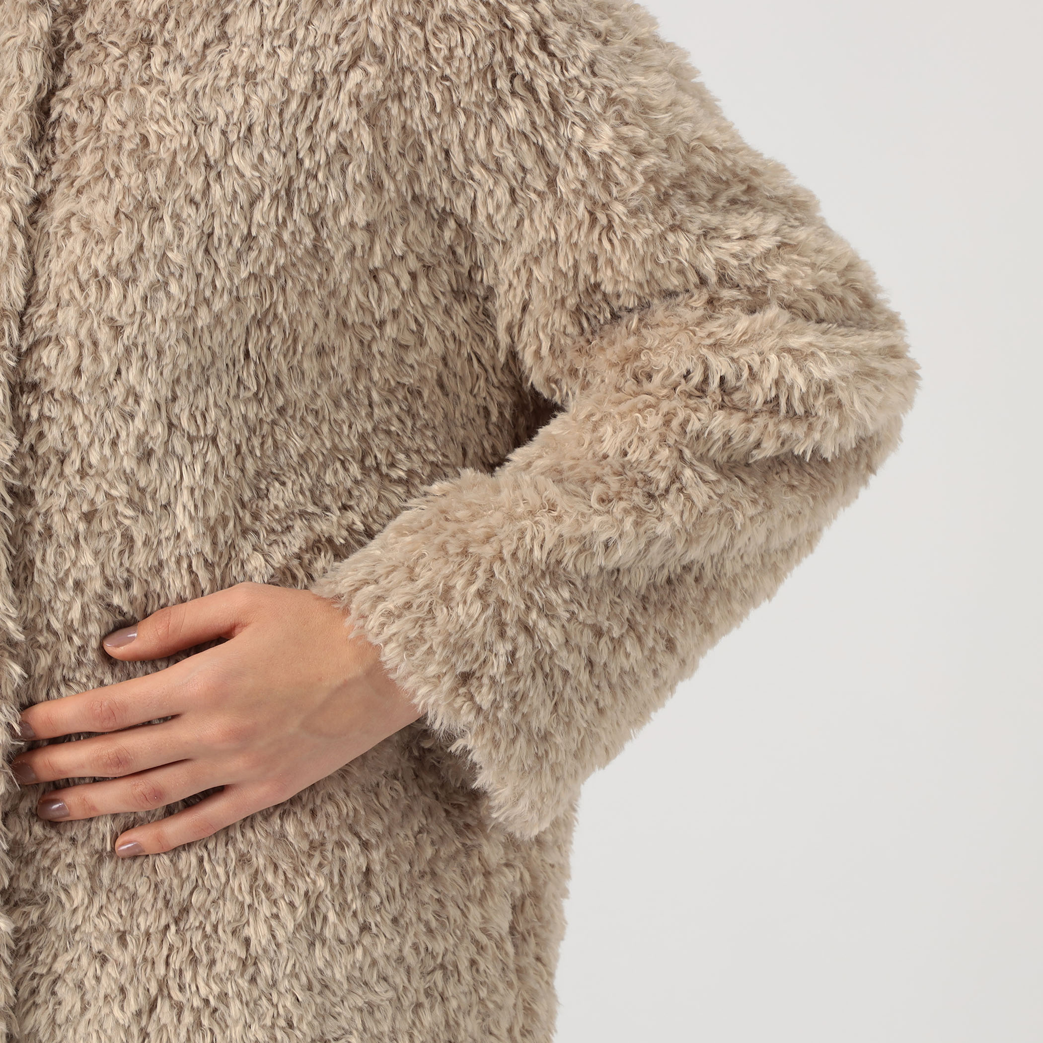 HERNO カーリーエコファー レザーベルトブルゾン｜トゥモローランド