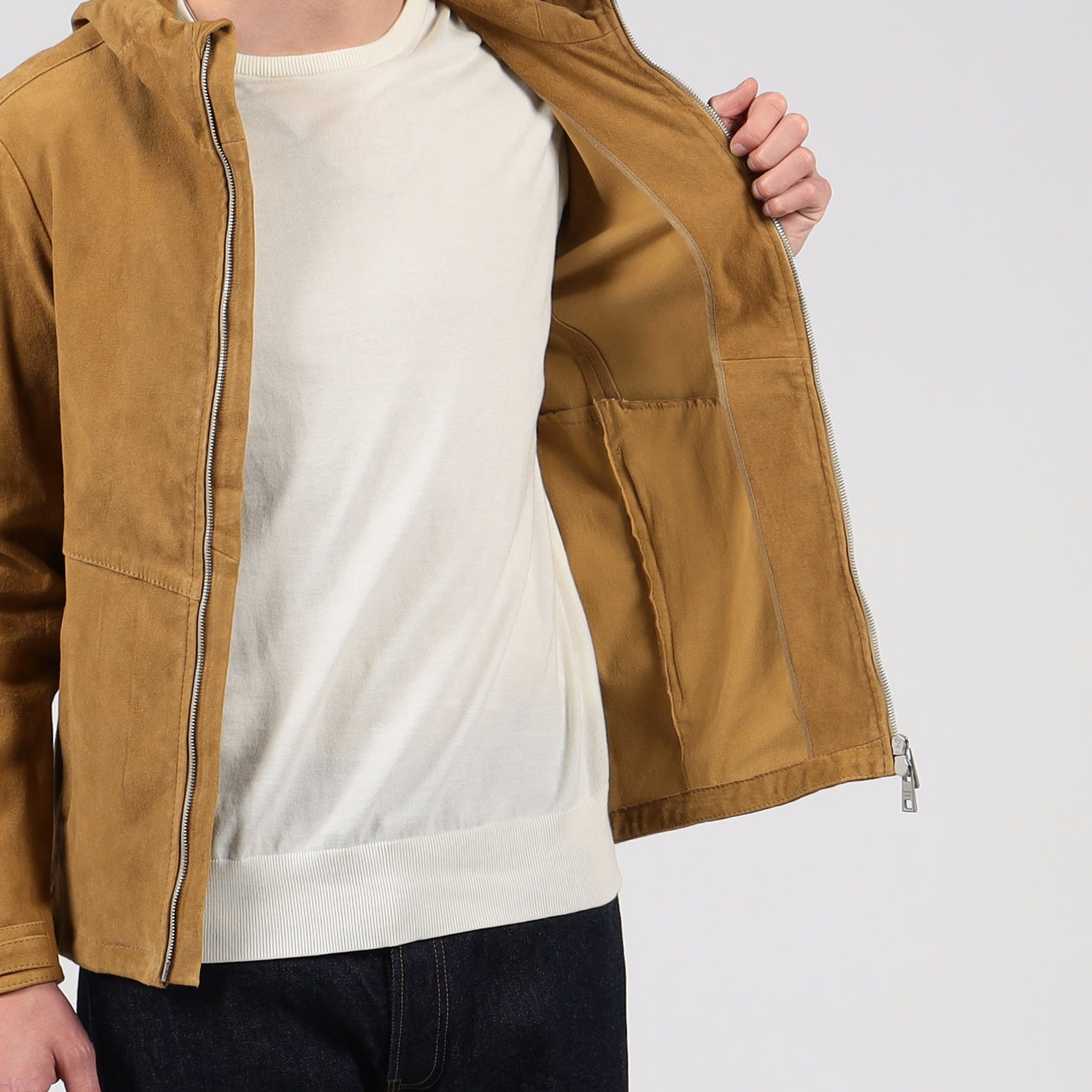 GIORGIOBRATO 22SS スエード フーデッドブルゾン ネイビー 48 
