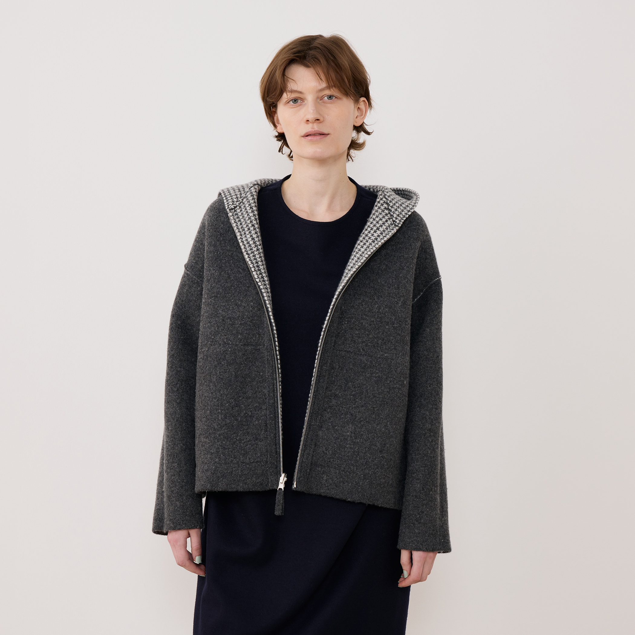 オーストラリアンラムズウールダブルフェイス ジップアップブルゾン