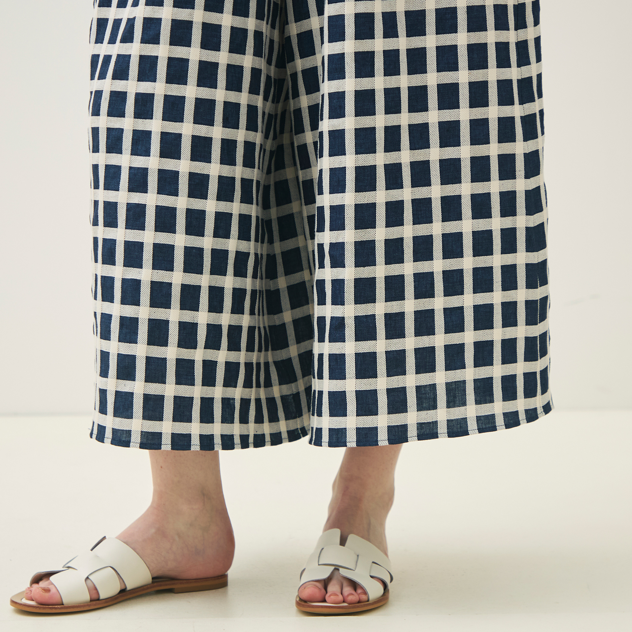 リネンコットンタッターチェック ジュップパンツ｜トゥモローランド