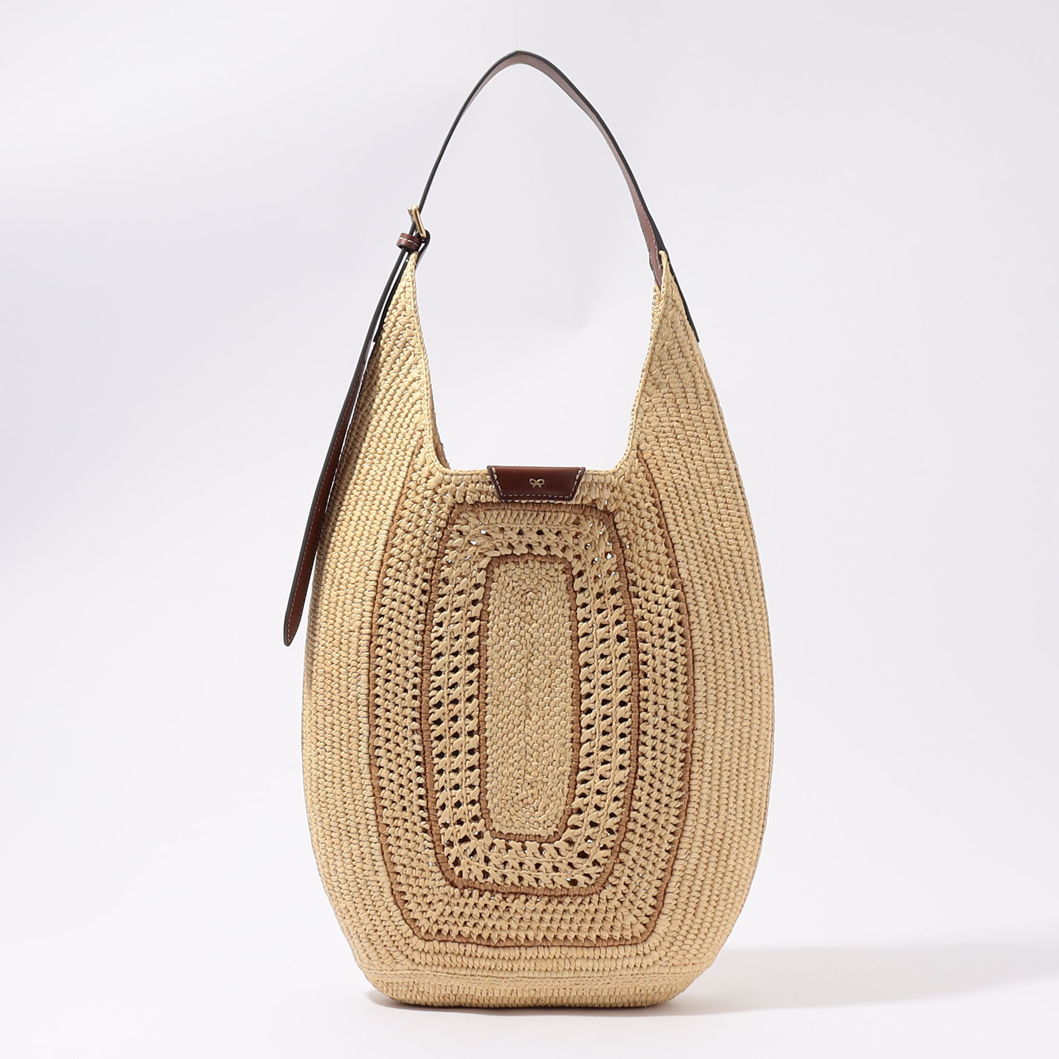 Anya Hindmarch ベージュ ロープボウハンドバッグ フラップ式 Anya Hindmarch ベージュ ロープボウハンドバッグ フラップ式 ANYA