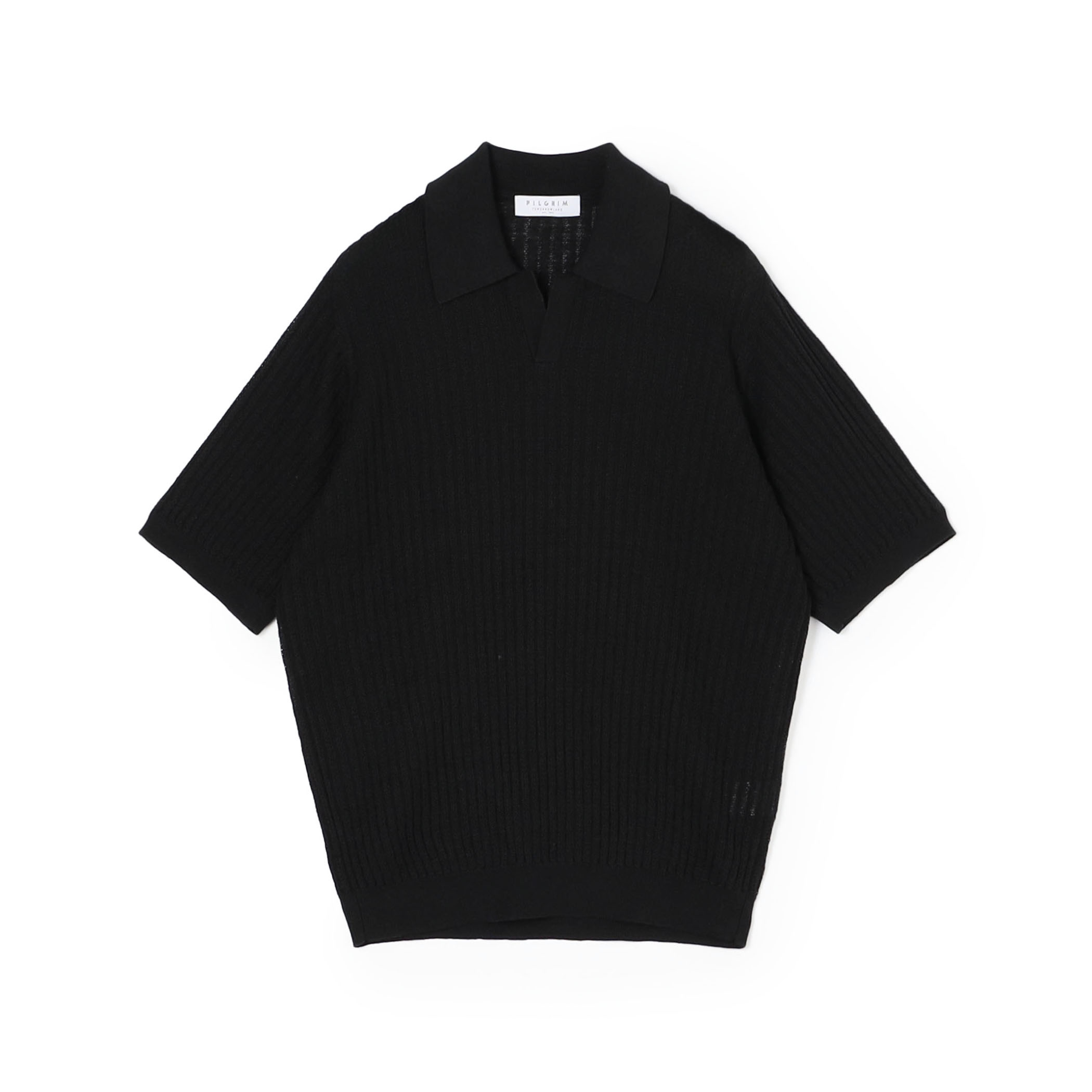 リネンコットンナイロンプレーティング スキッパーニット