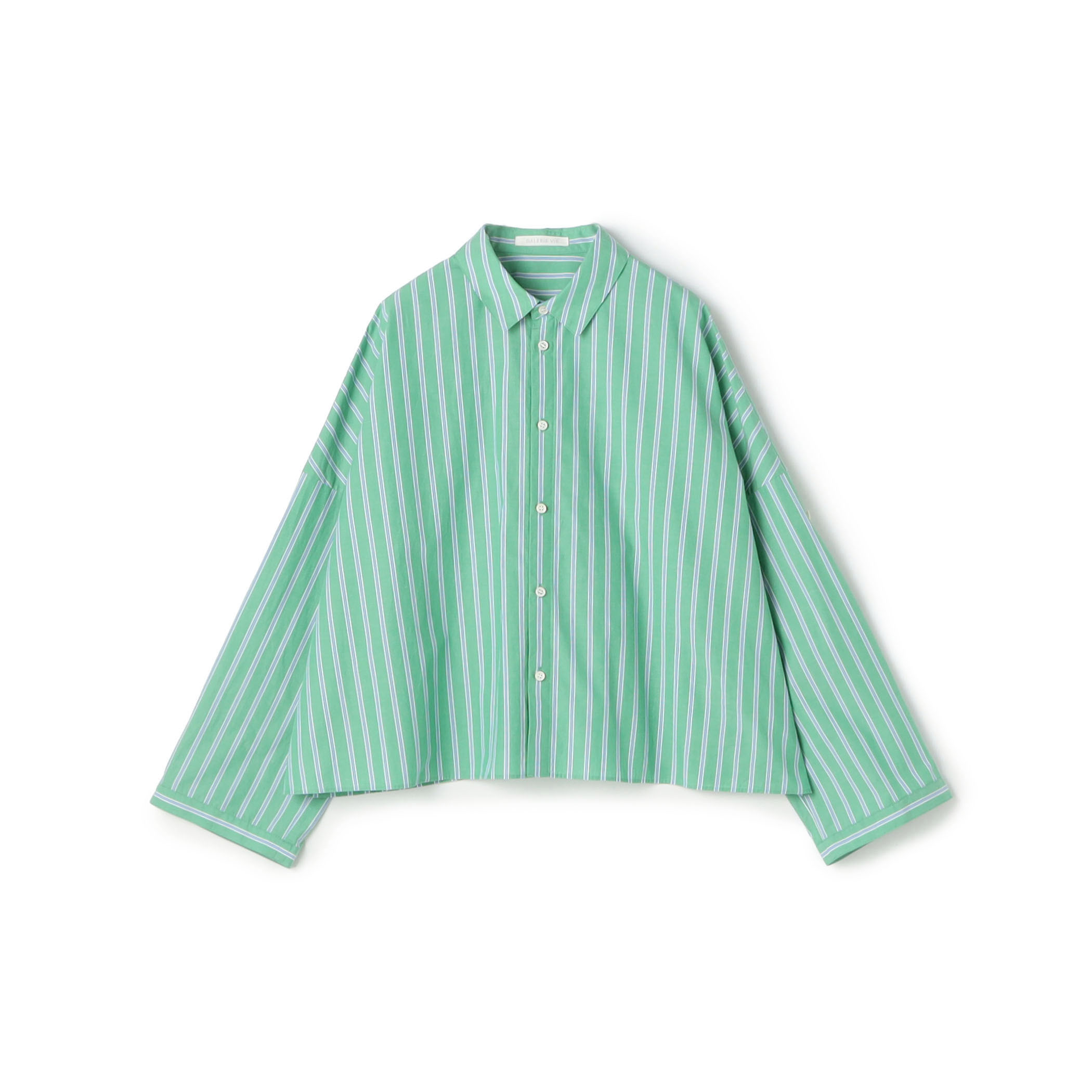 ストライプブロード アジャストスリーブシャツ