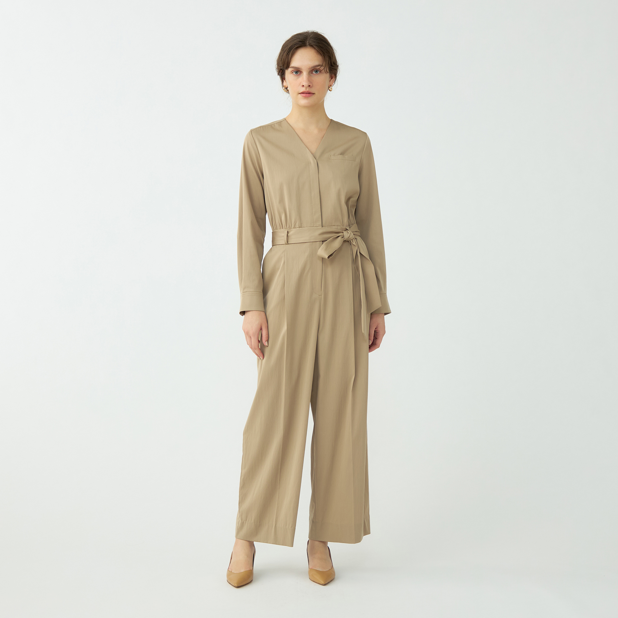 ドレーピーツイル Vネックオールインワン｜トゥモローランド 公式通販