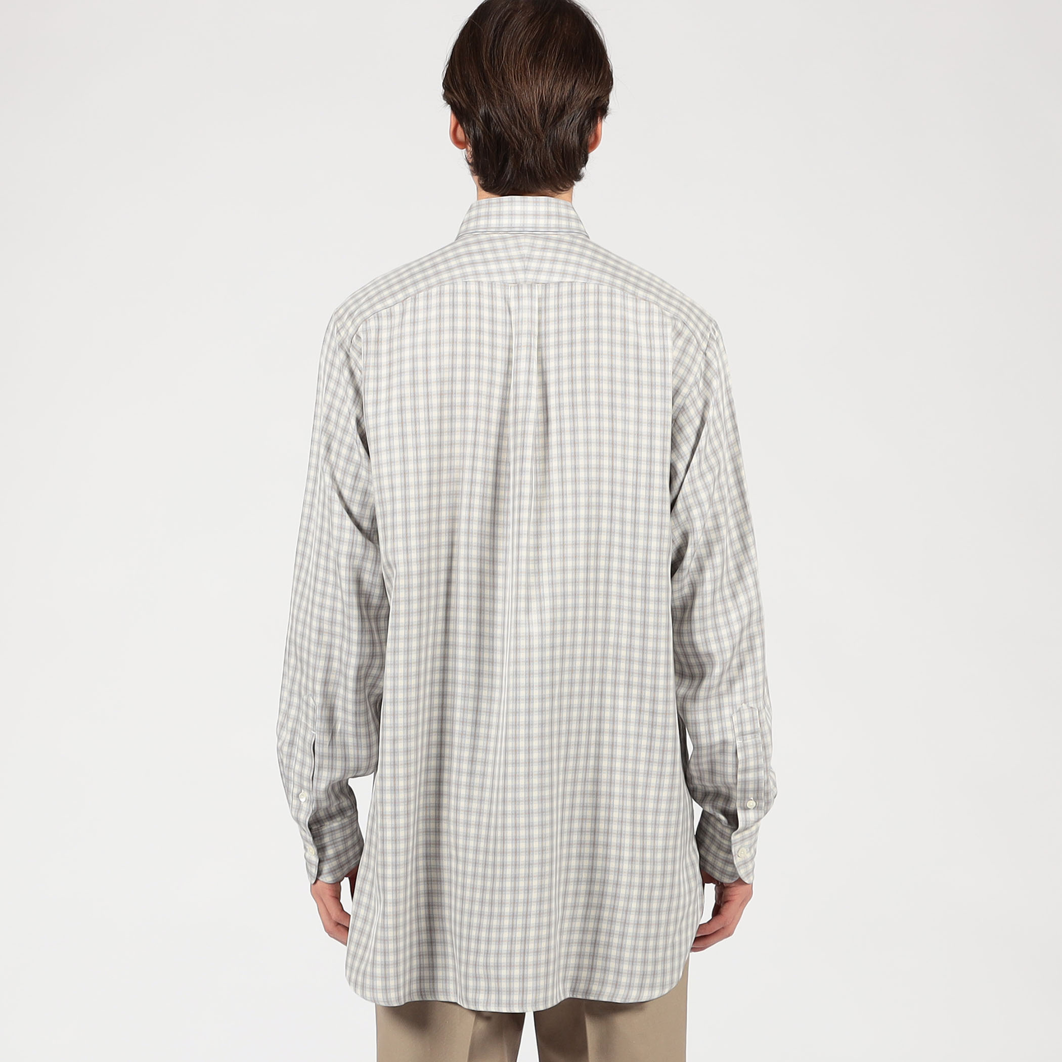 MAATEE&SONS LYAN シルクチェック ロングスリーブシャツ