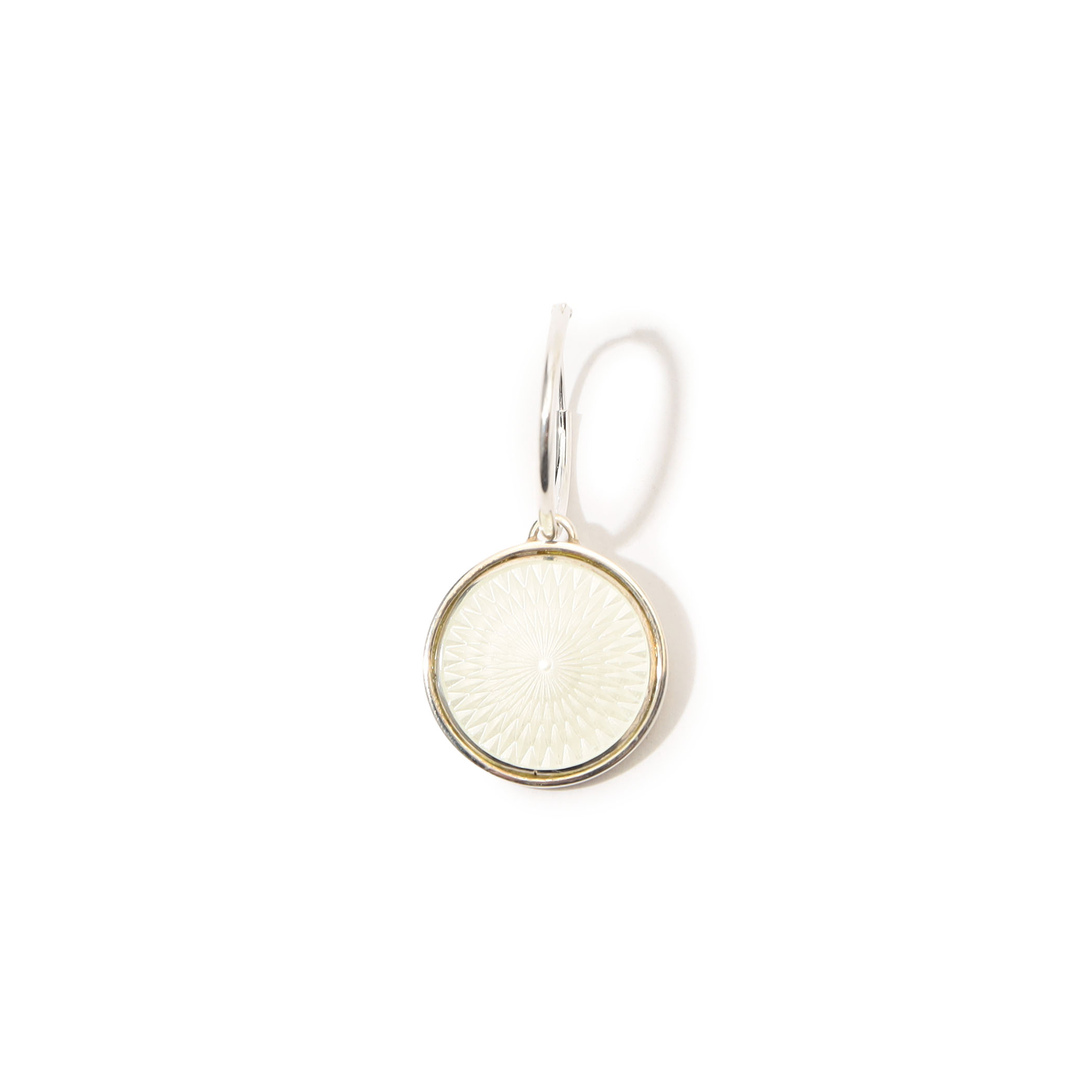 FERIAN Enamel Signet Pierced Earrings white Glass
