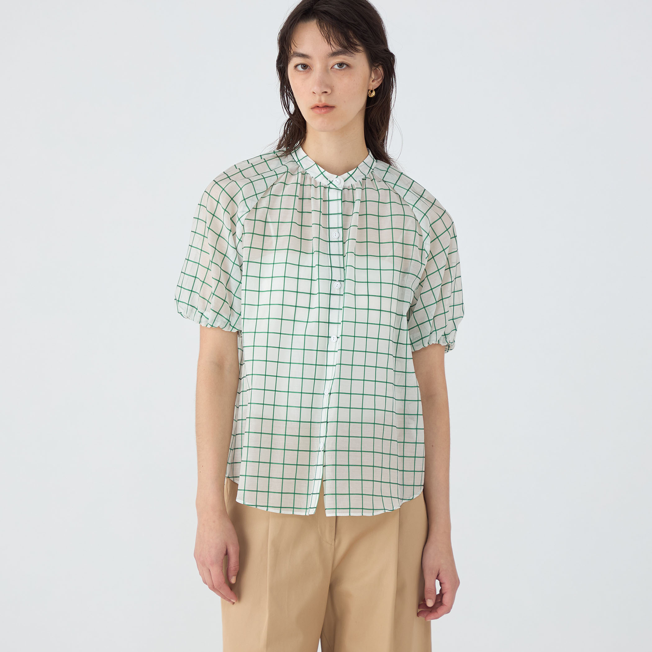 シアータッターソール ギャザーパフスリーブブラウス