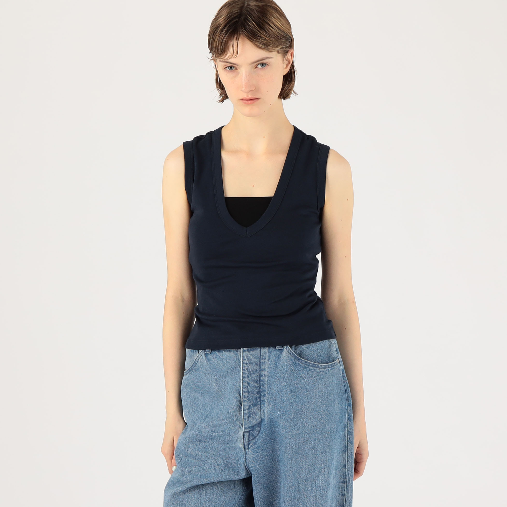 【flore flore】DEWI TANK NAVY 新品 DEWI TANK | Navy - FLORE FLORE