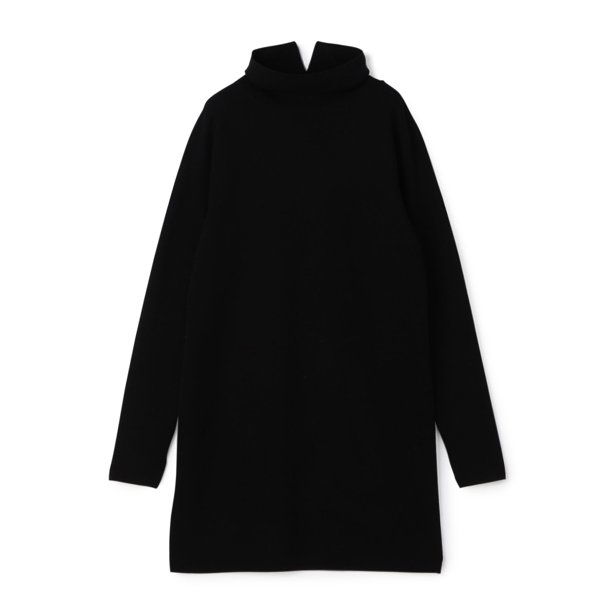 ウーステッドウールファインリブ タートルネックワンピース