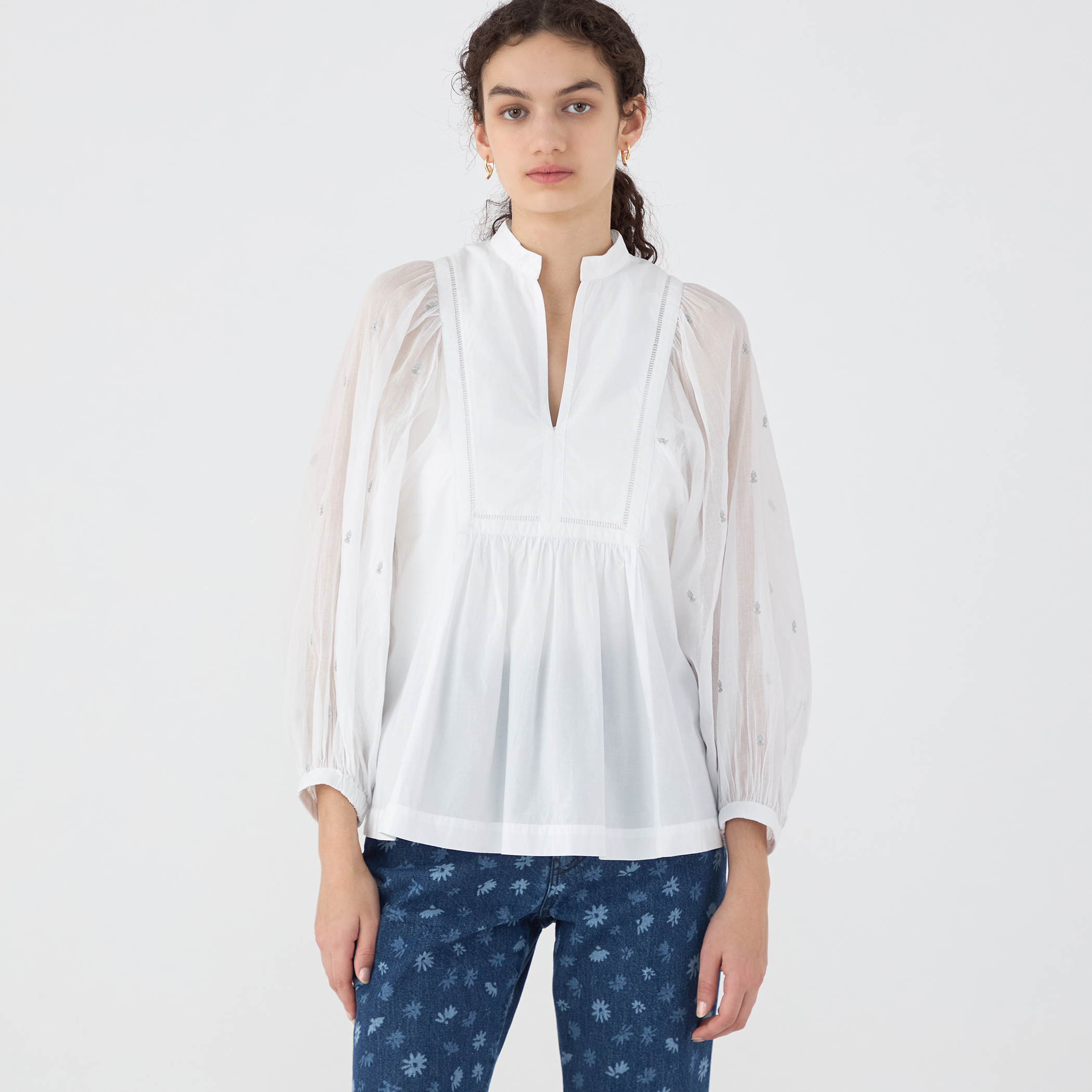 新品ne Quittez pas BLACK POPLIN ORGANZEシャツ 別注】ne Quittez pas BLACK POPLIN ORGANZEシャツ