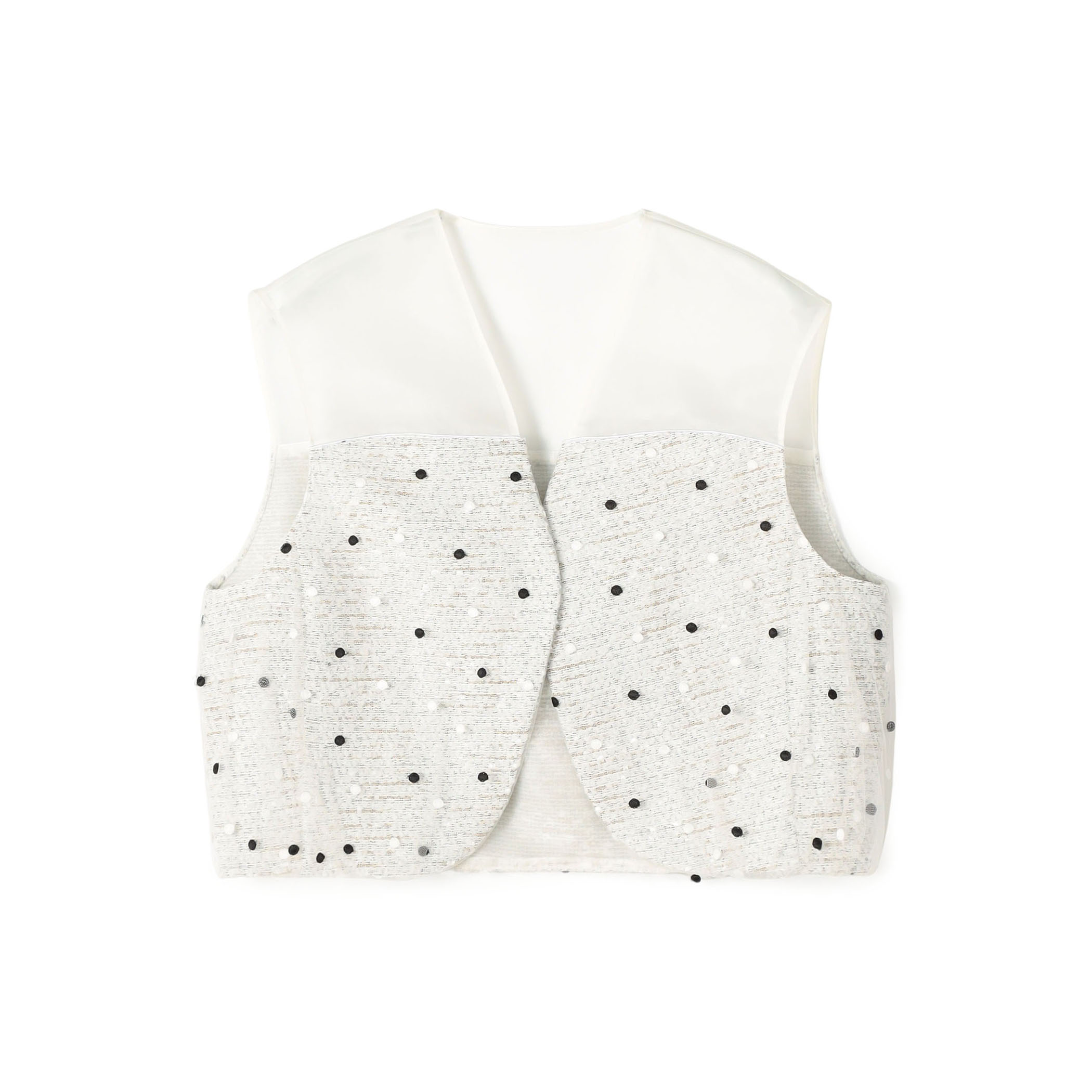 WEB先行予約】ラッピングツイード Vカラーショートジレ