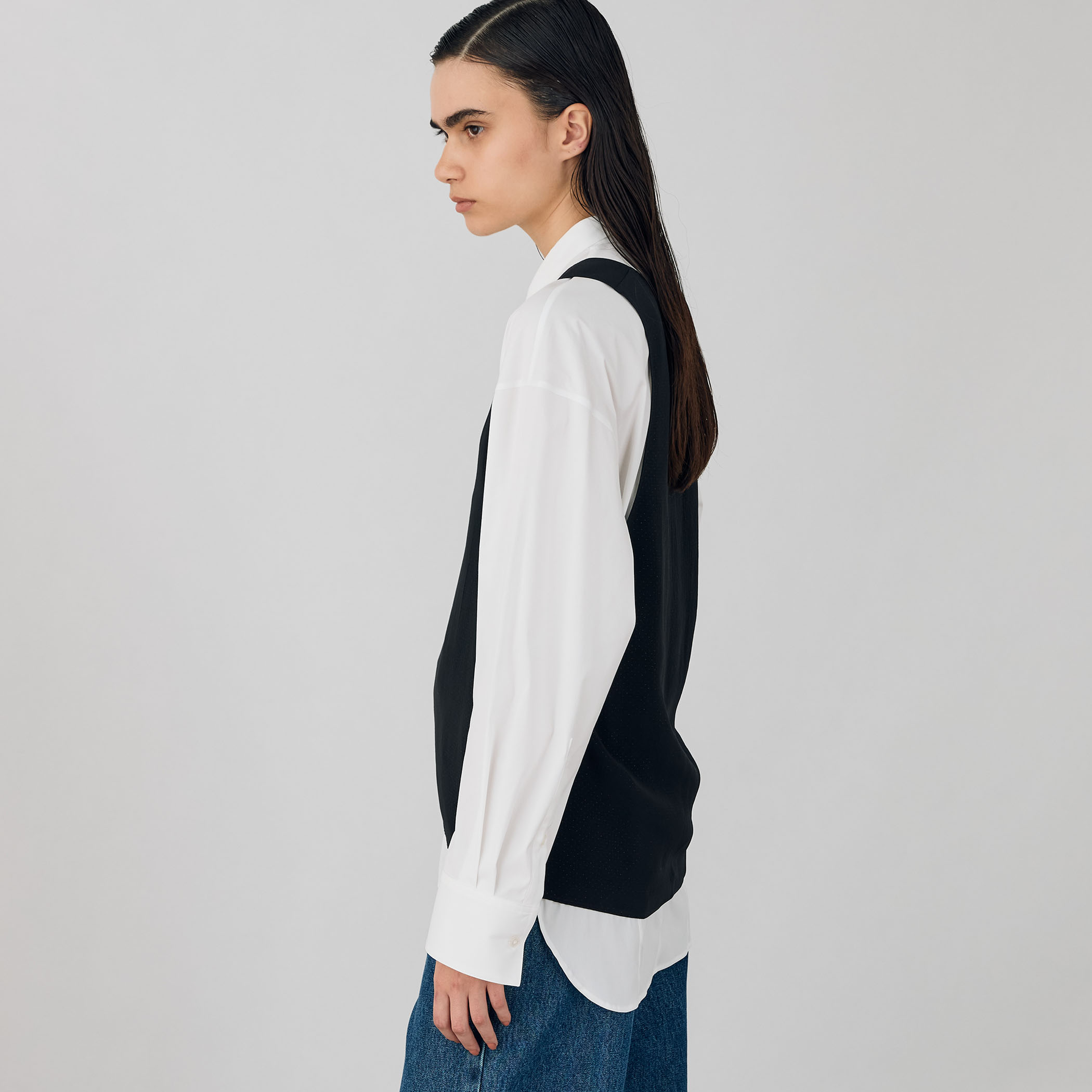 極美品✨ トゥモローランド ジャカード ネック タック ブラウス 24SS セール】ドットストレッチジャカード ネックタックブラウス
