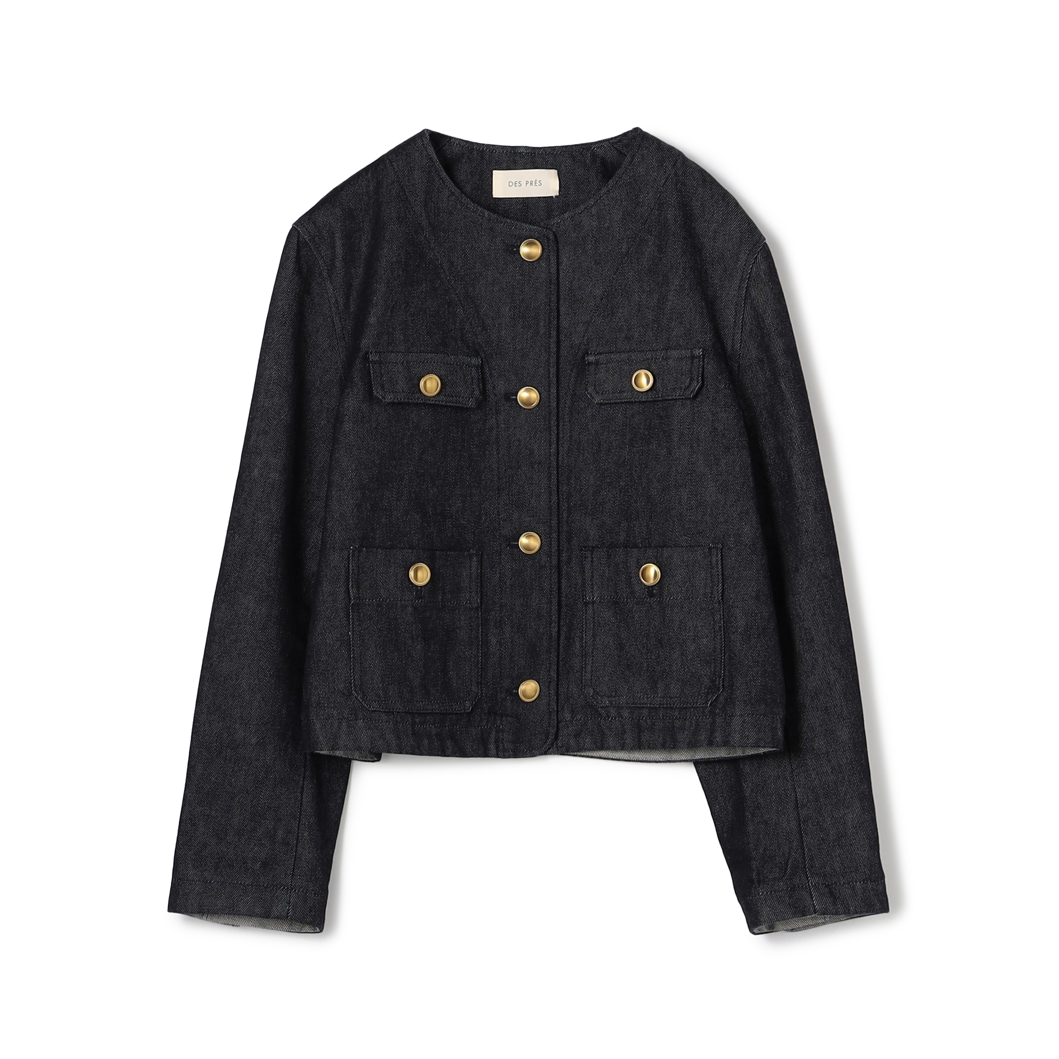 ハイデンシティーデニム クルーネックコンパクトジャケット