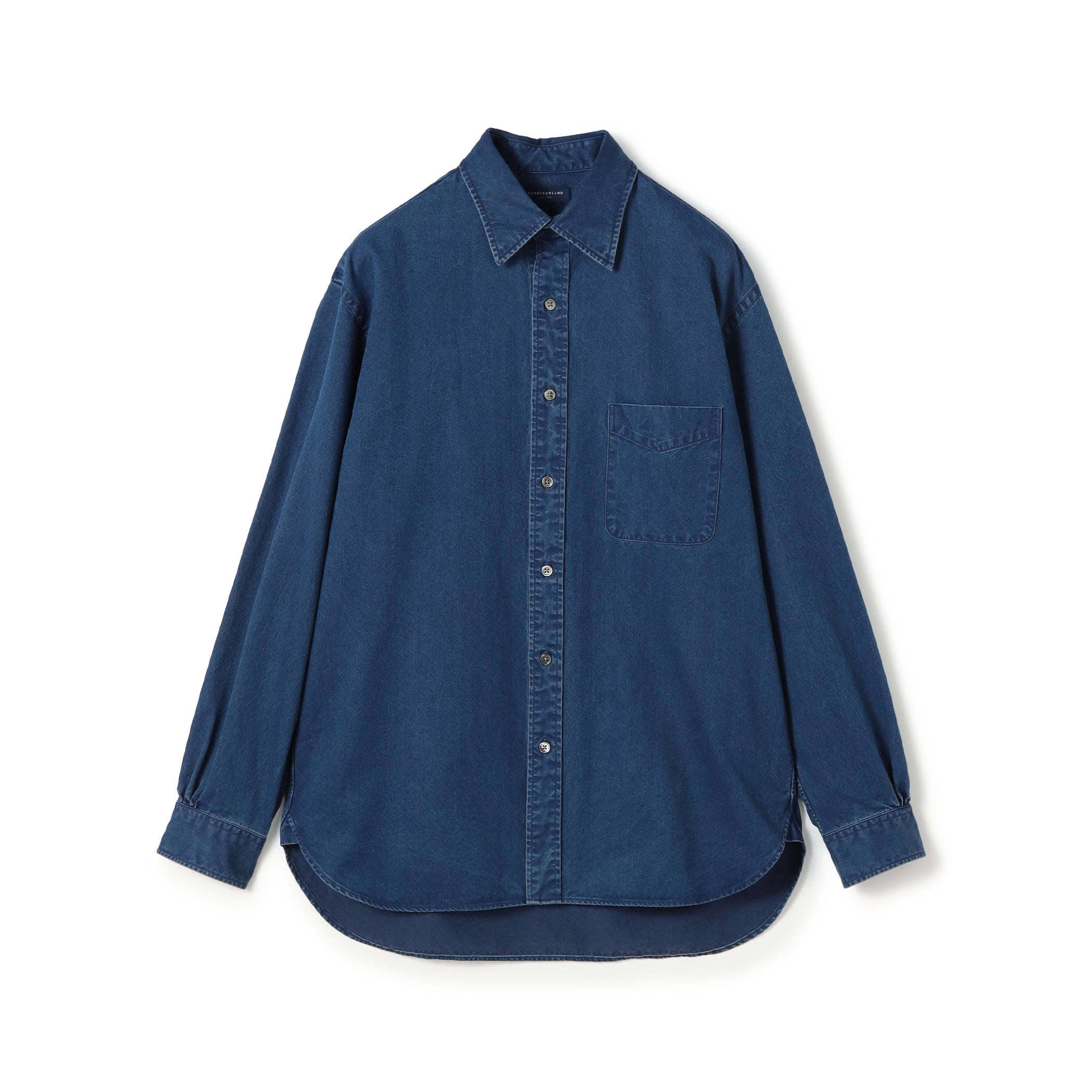 コットンインディゴ セミワイドカラーシャツ CANCLINI