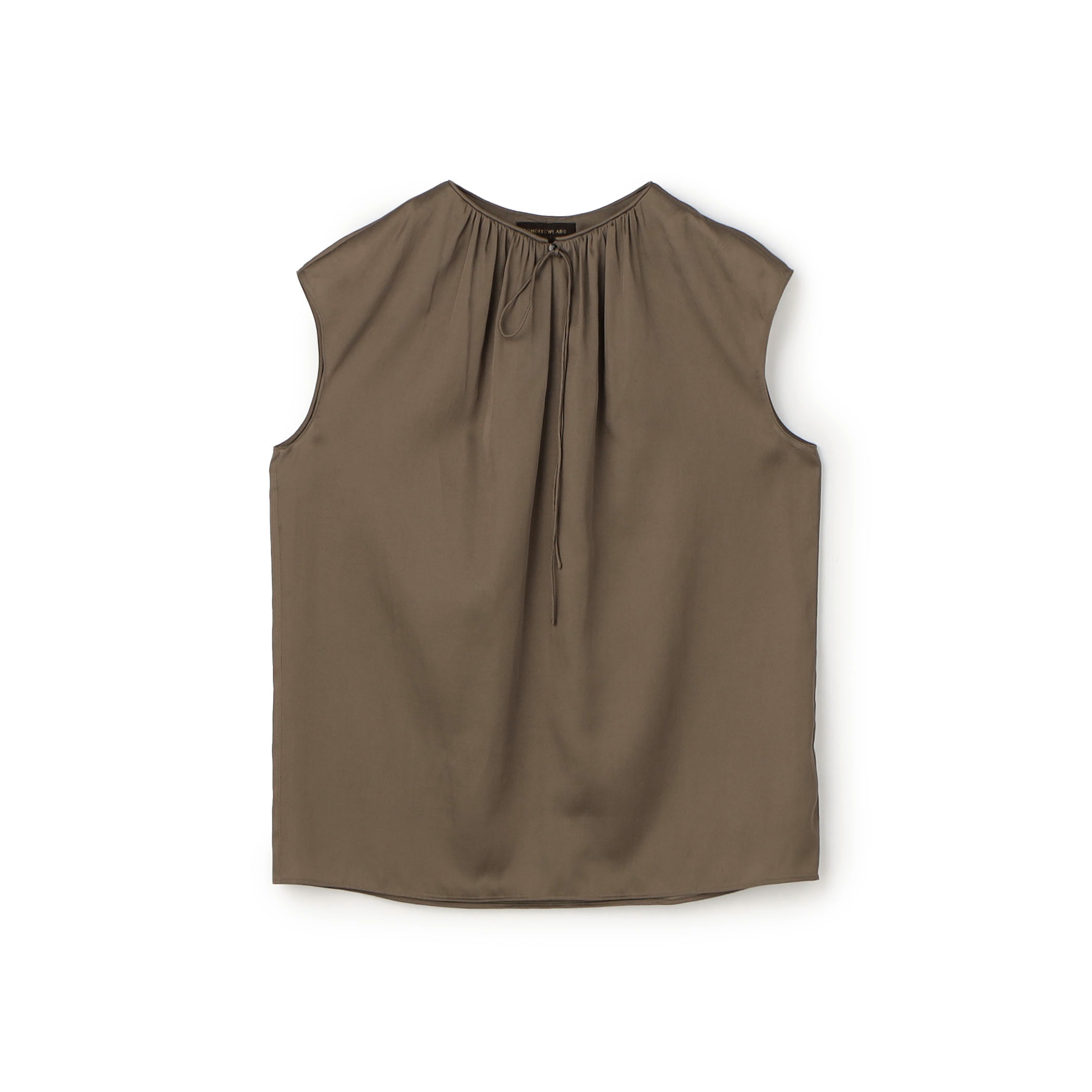 シャイニーシャンブレー スリーブレレスブラウス