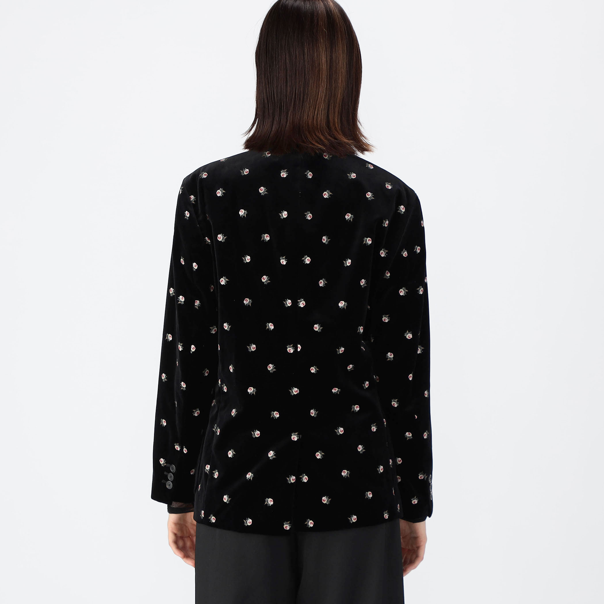 CABaN ベロアローズプリント テーラードジャケット