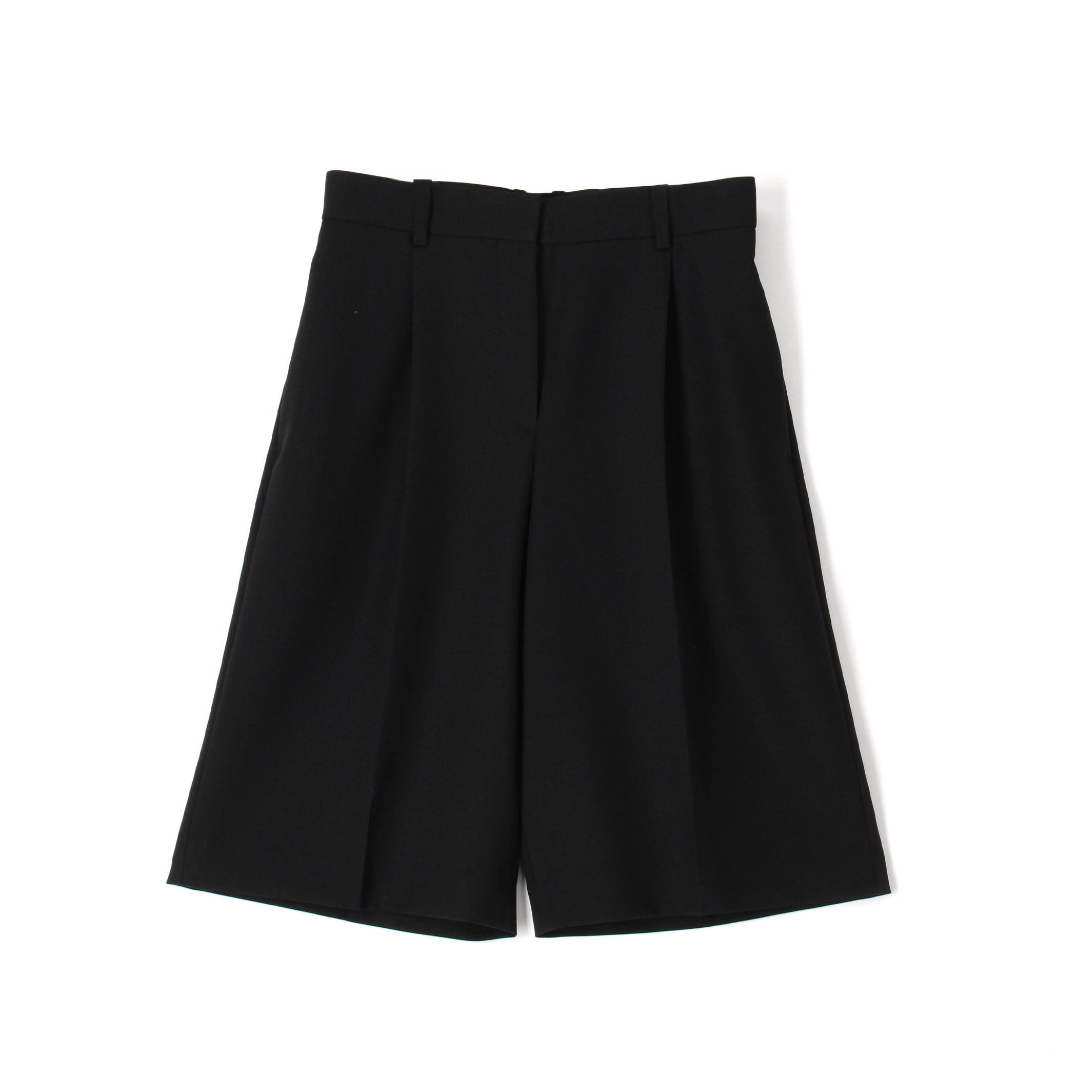 ウールバスケットウェーブ タックハーフパンツ