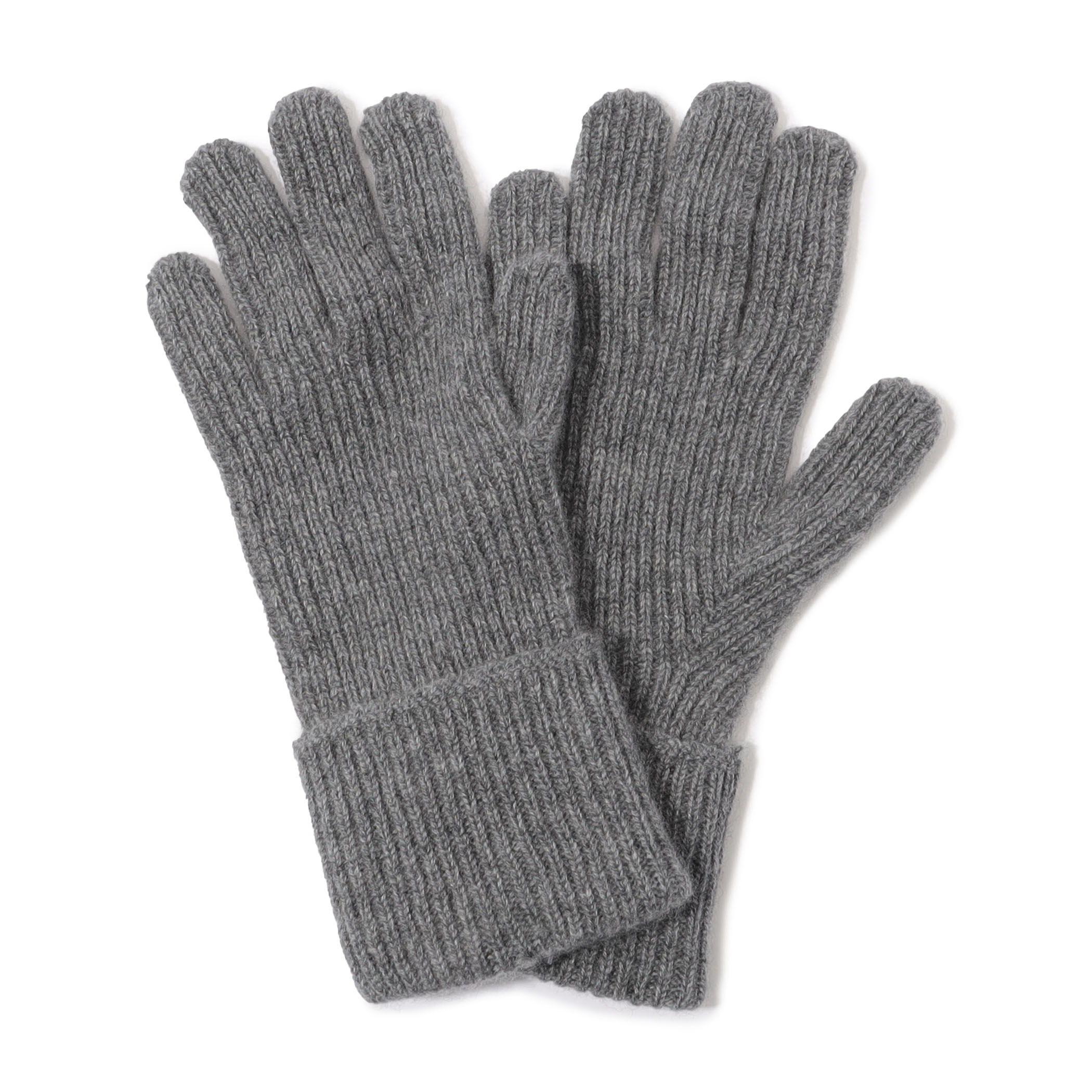 Johnstons of Elgin カシミヤ リブニット グローブ