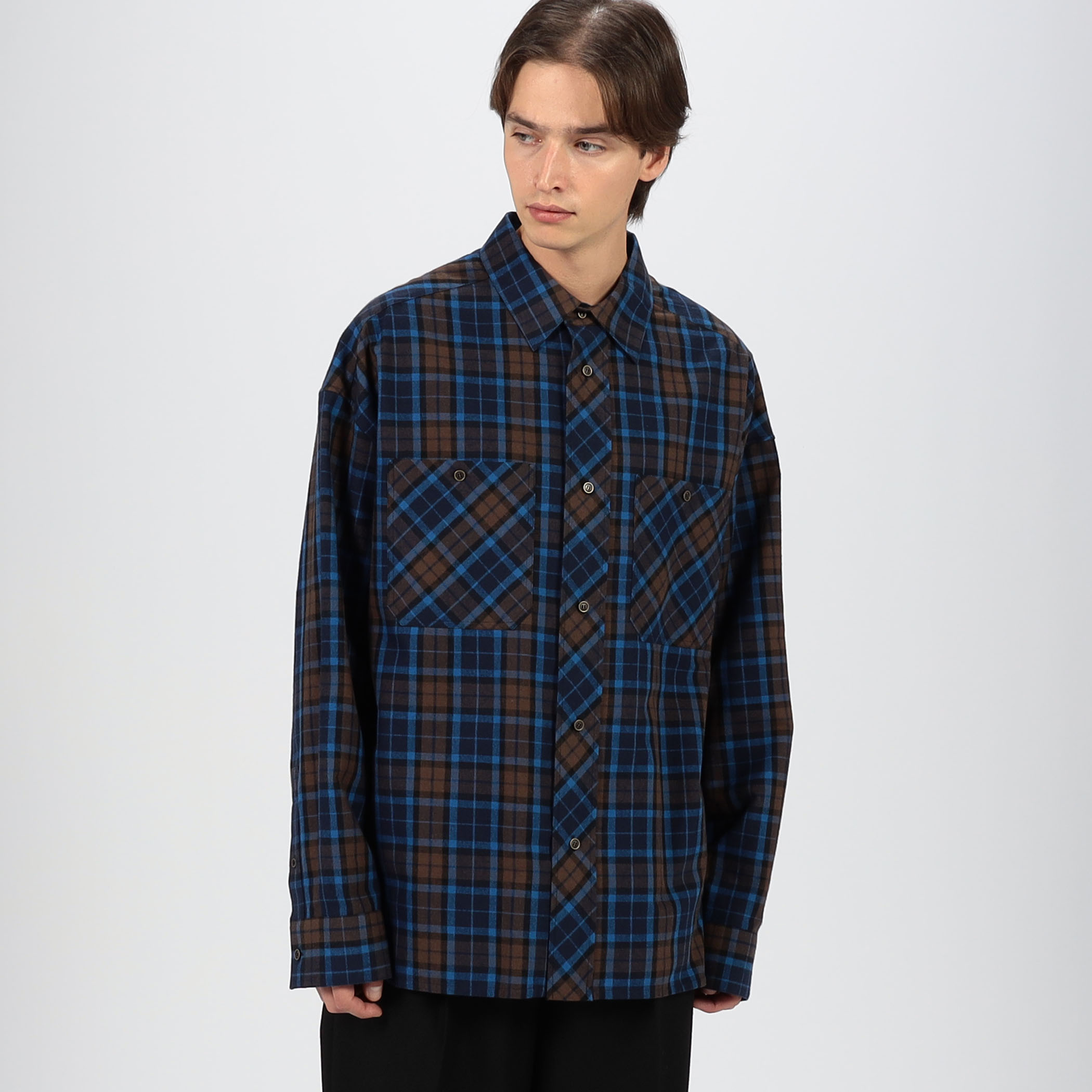 LOEWE シャツ 長袖 チェック ストライプ 39 楽天市場】LOEWE ロエベ Patchwork Check Shirt チェックシャツ シャツ