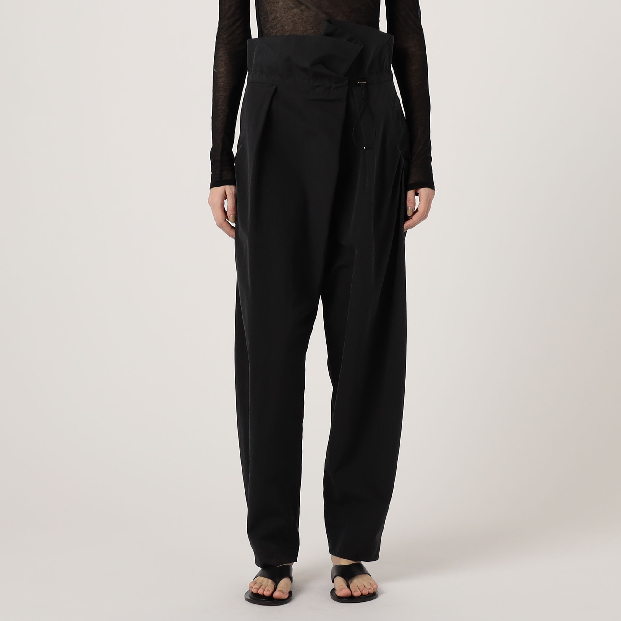 Mame Kurogouchi Split Yarn High Waisted Drawstring Trousers