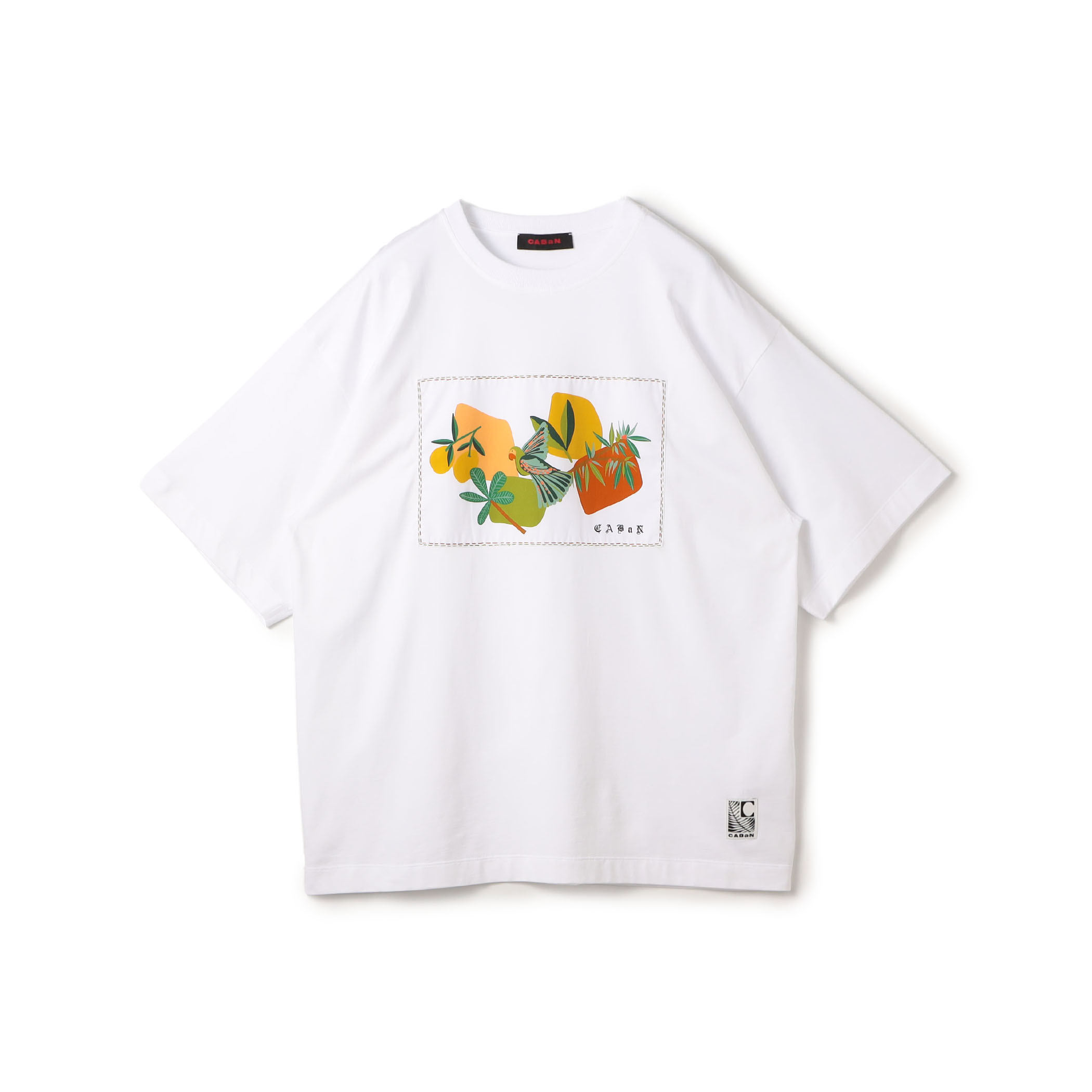 CABaN スビンコットン BIRDプリントTシャツ