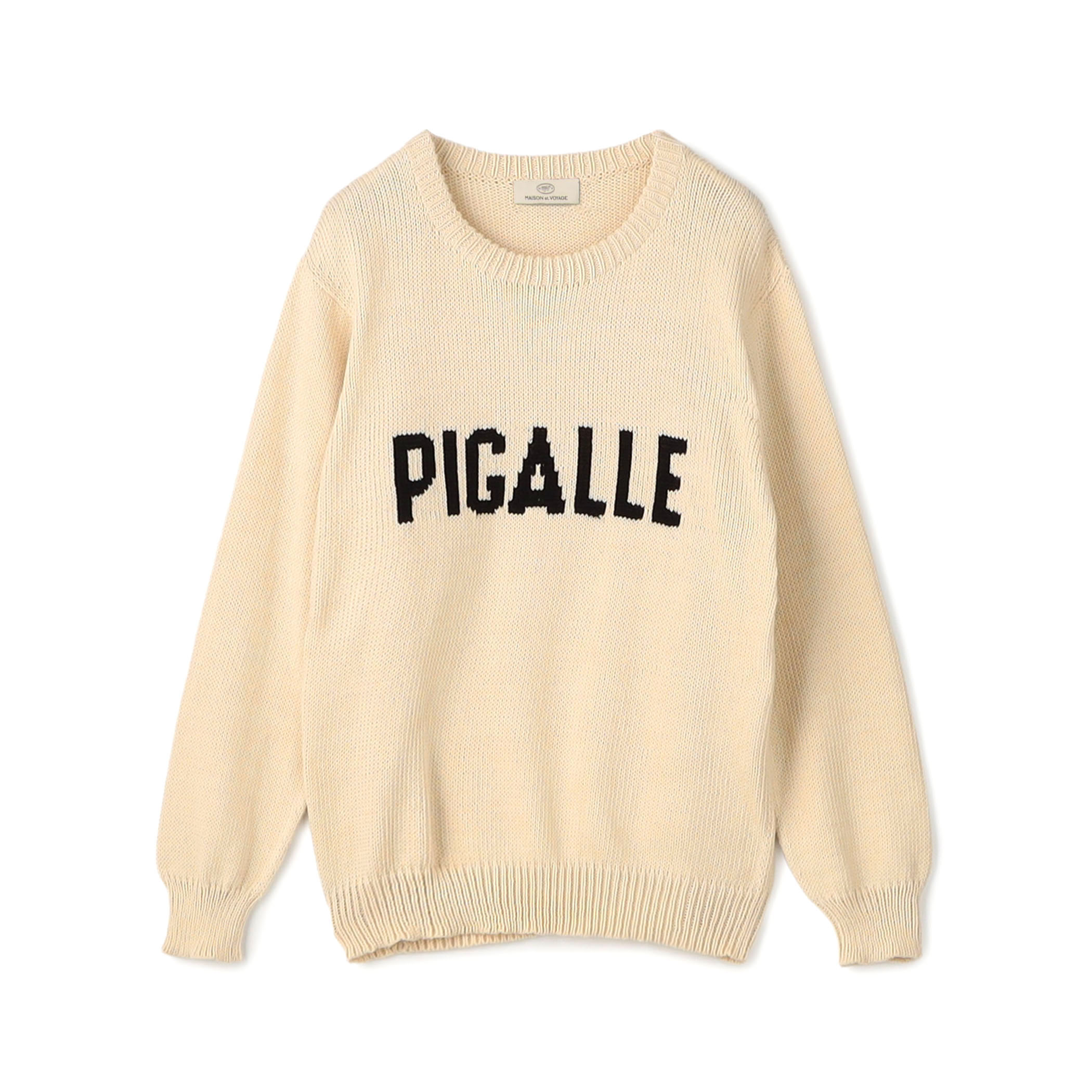 コットンインターシャロゴ クルーネックプルオーバー