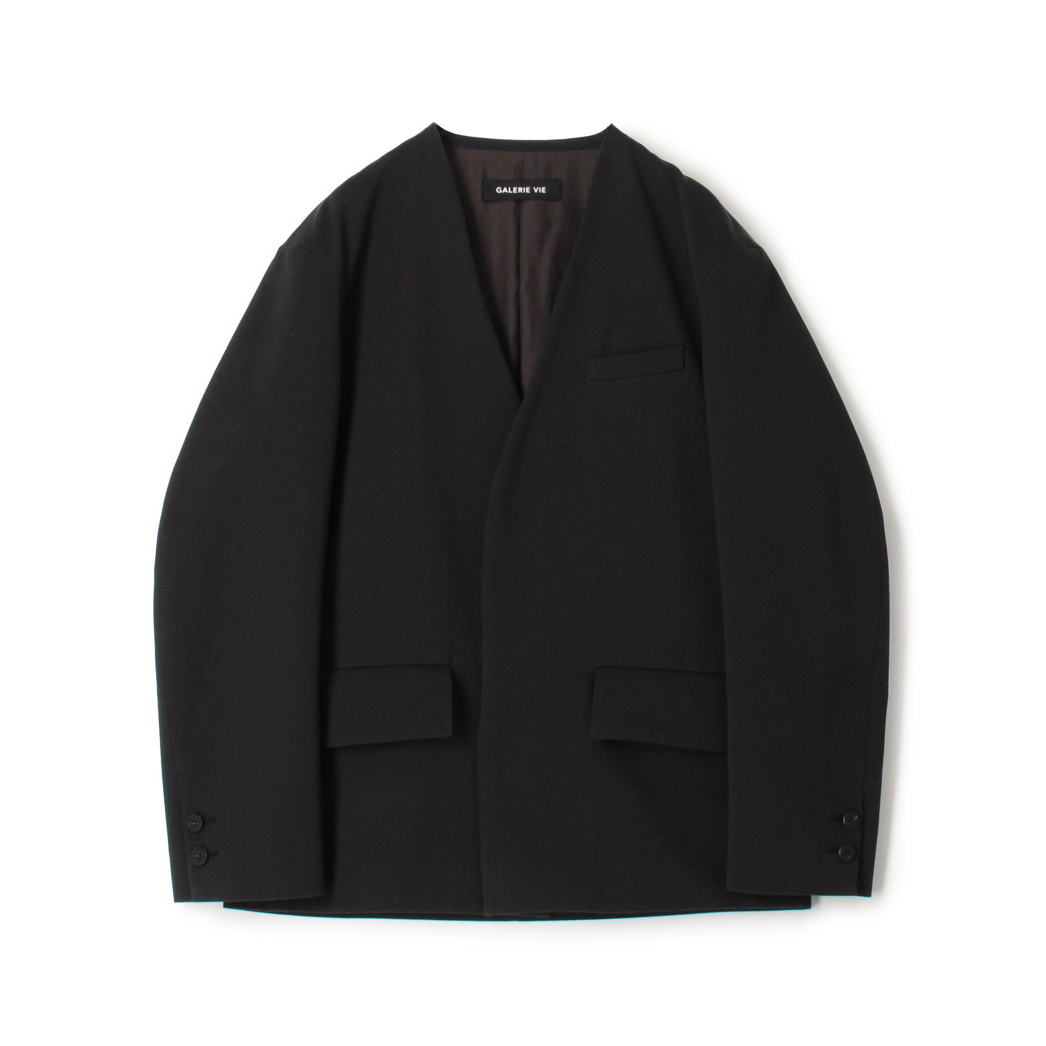 コットンウールギャバジン カラーレスジャケット｜トゥモローランド