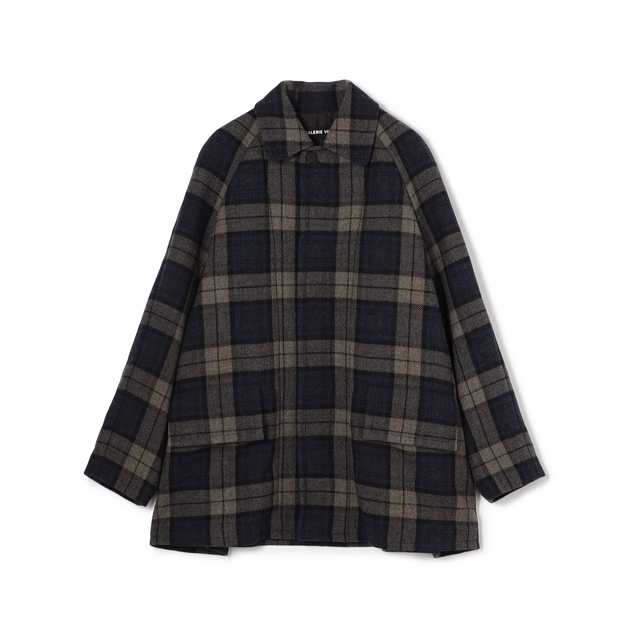 タータンウールツイード ステンカラーコート｜トゥモローランド 公式通販