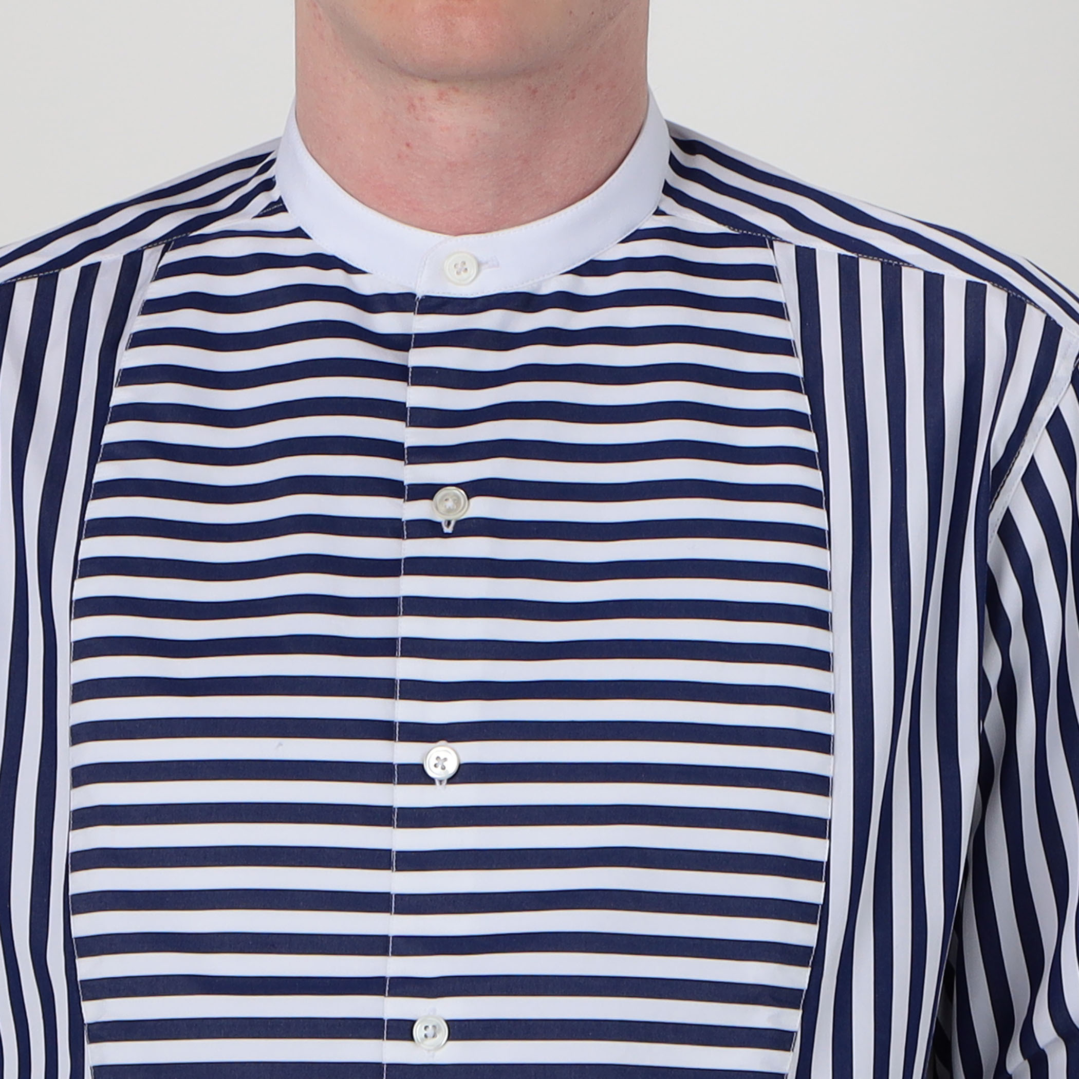 sebline BUNNY SHIRT コットン スタンドカラー ロングスリーブシャツ