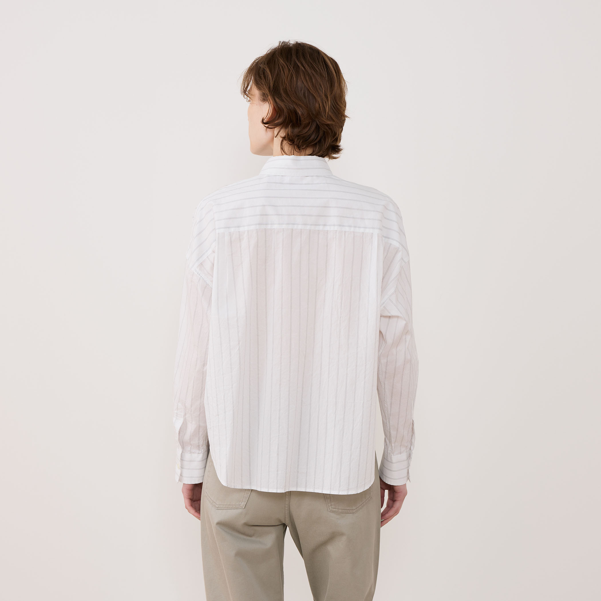 コットンシルクブロード ドロップショルダーシャツ｜トゥモローランド