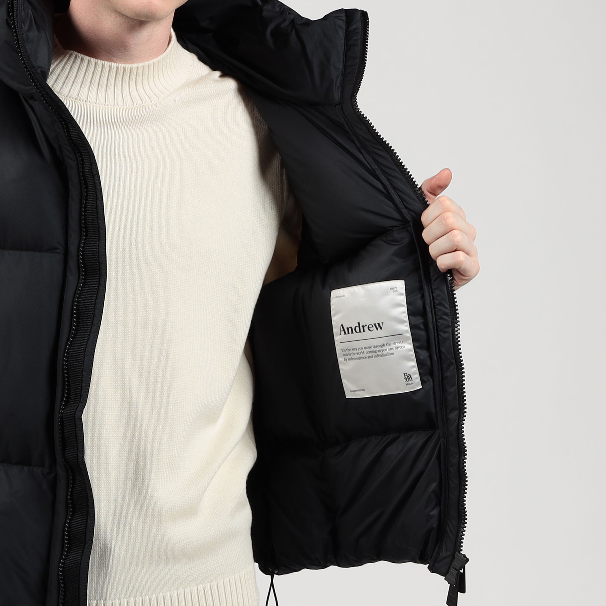 Baconベーコン★ダウンベスト黒新品タグ付スピックアンドスパンspick Bacon / ベーコン W NEW ORDER BACPIGIA434（ダウンジャケット