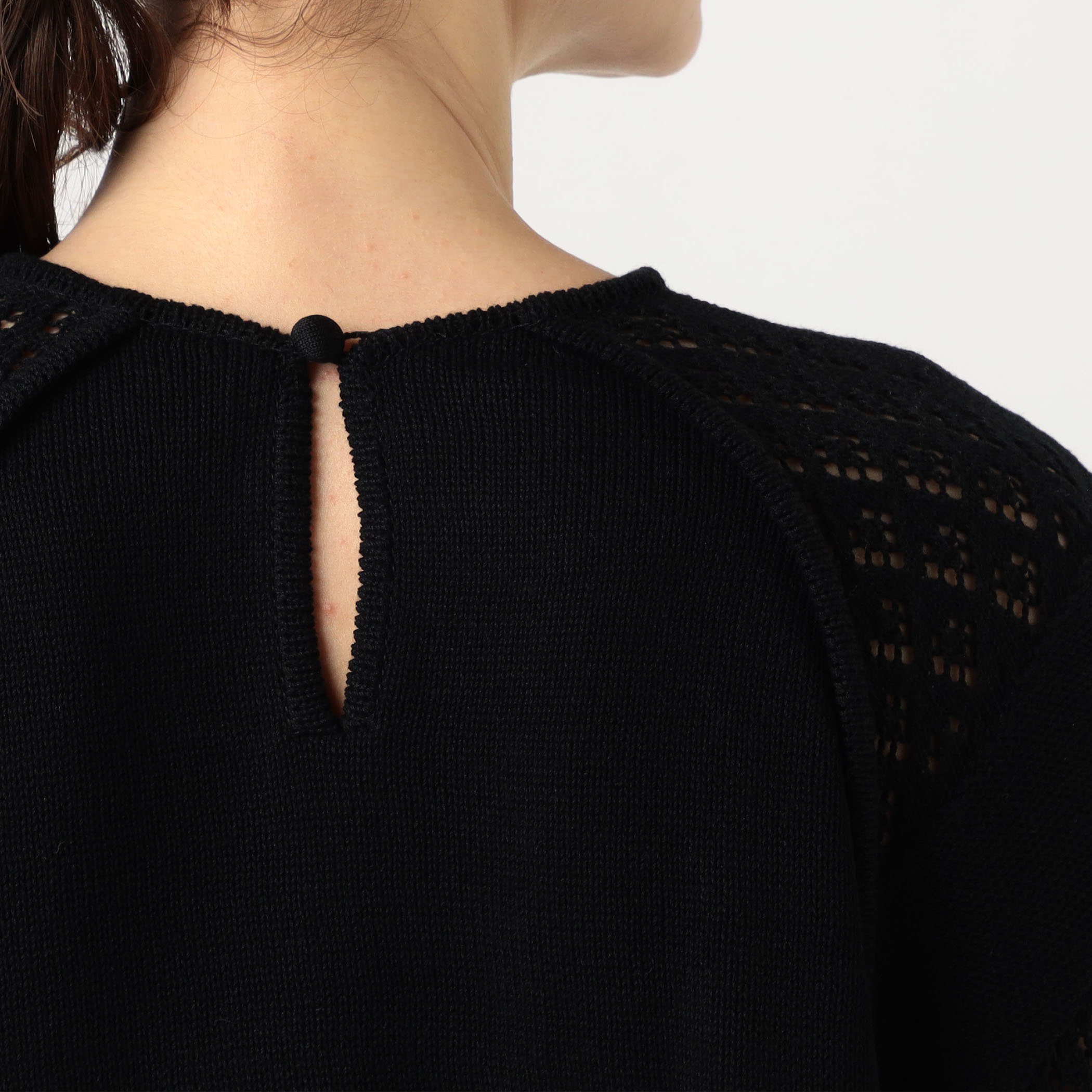 セール！Lace Knitted Top Mame Kurogouchi Mame Kurogouchi(マメ) Lace Knitted Top BLACK - YAMAROKU