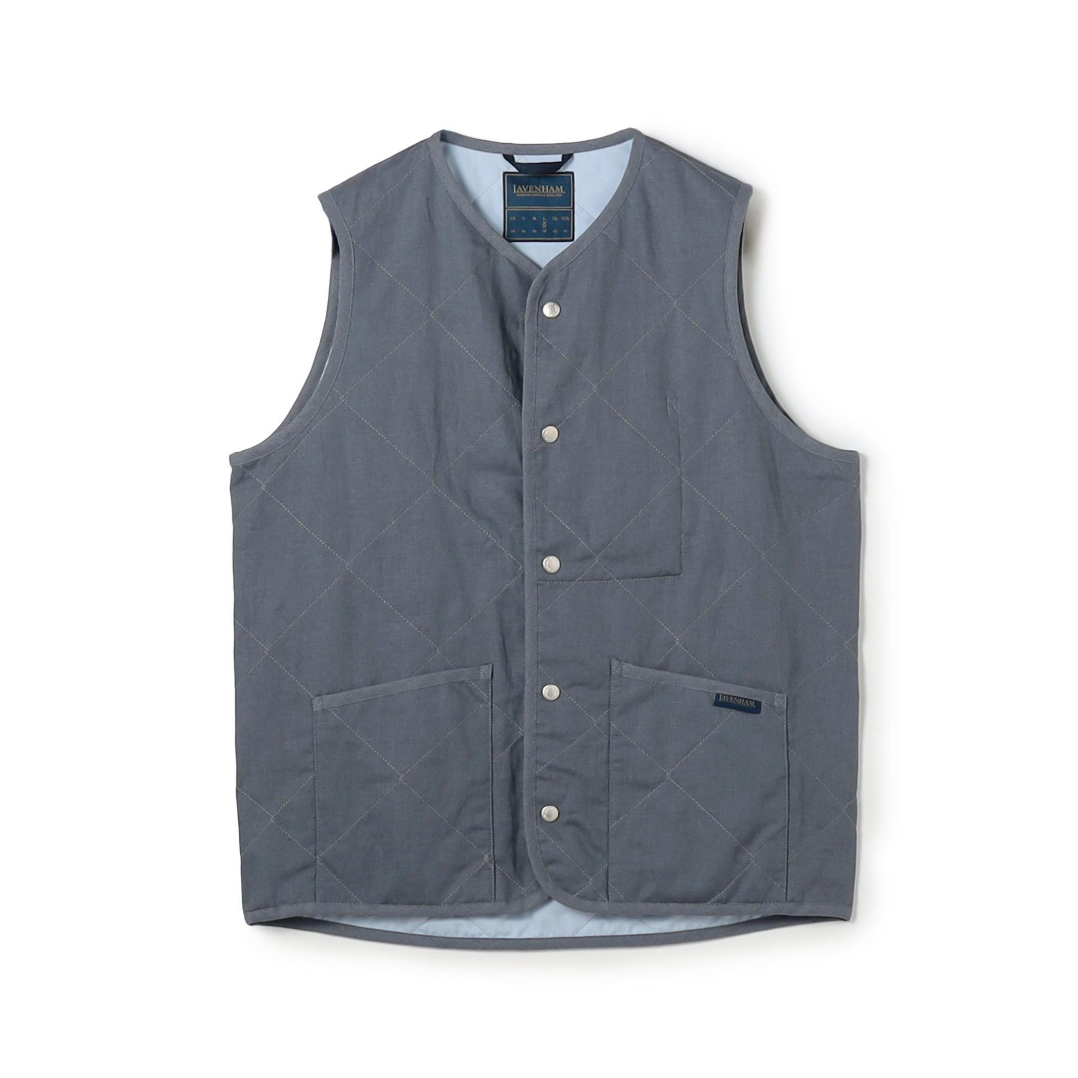 【別注】LAVENHAM UNWADDED THORNHAM リネンコットン キルティングベスト