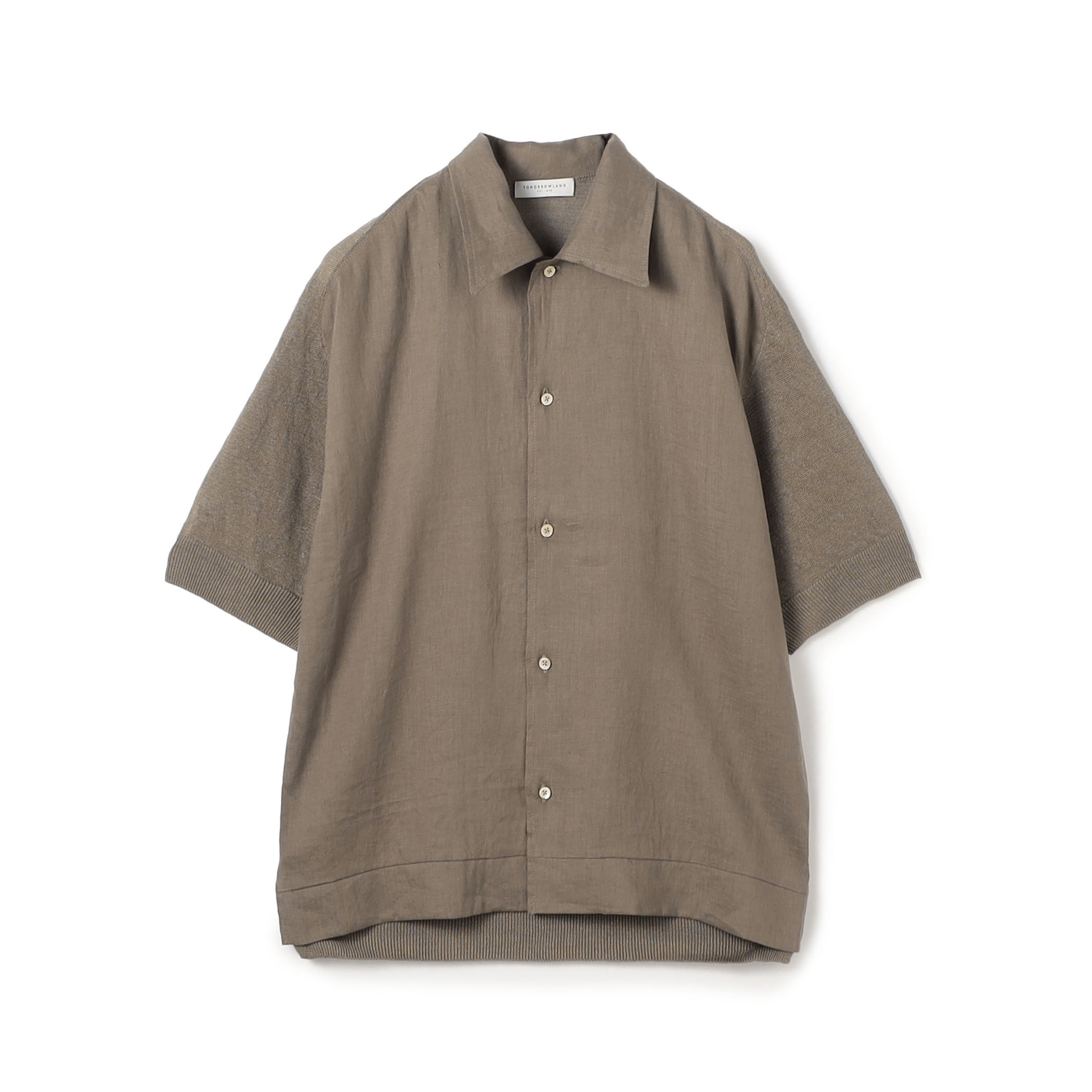 リネンニットコンビ ハーフスリーブシャツ