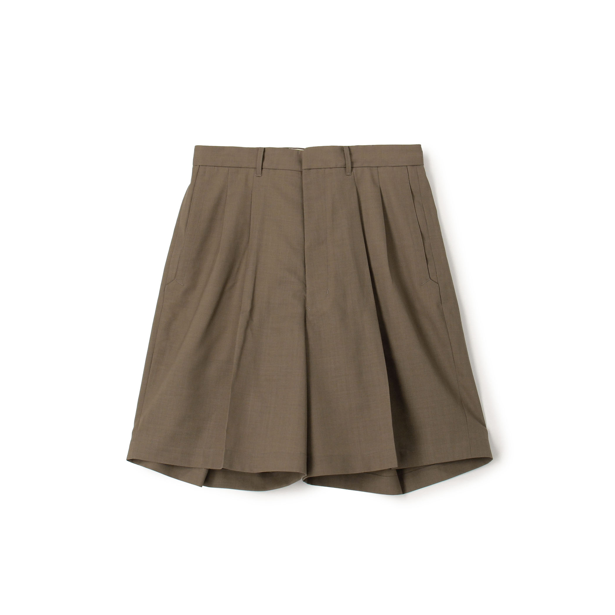 HAVERSACK ATTIRE ポリエステルウール タックショートパンツ