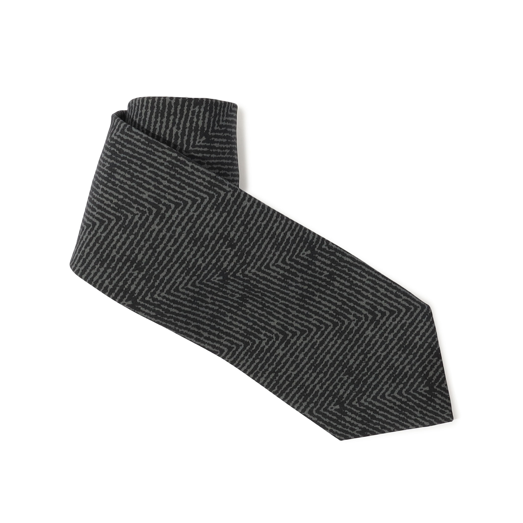 Bleck シルクプリント ヘリンボーン柄ネクタイ