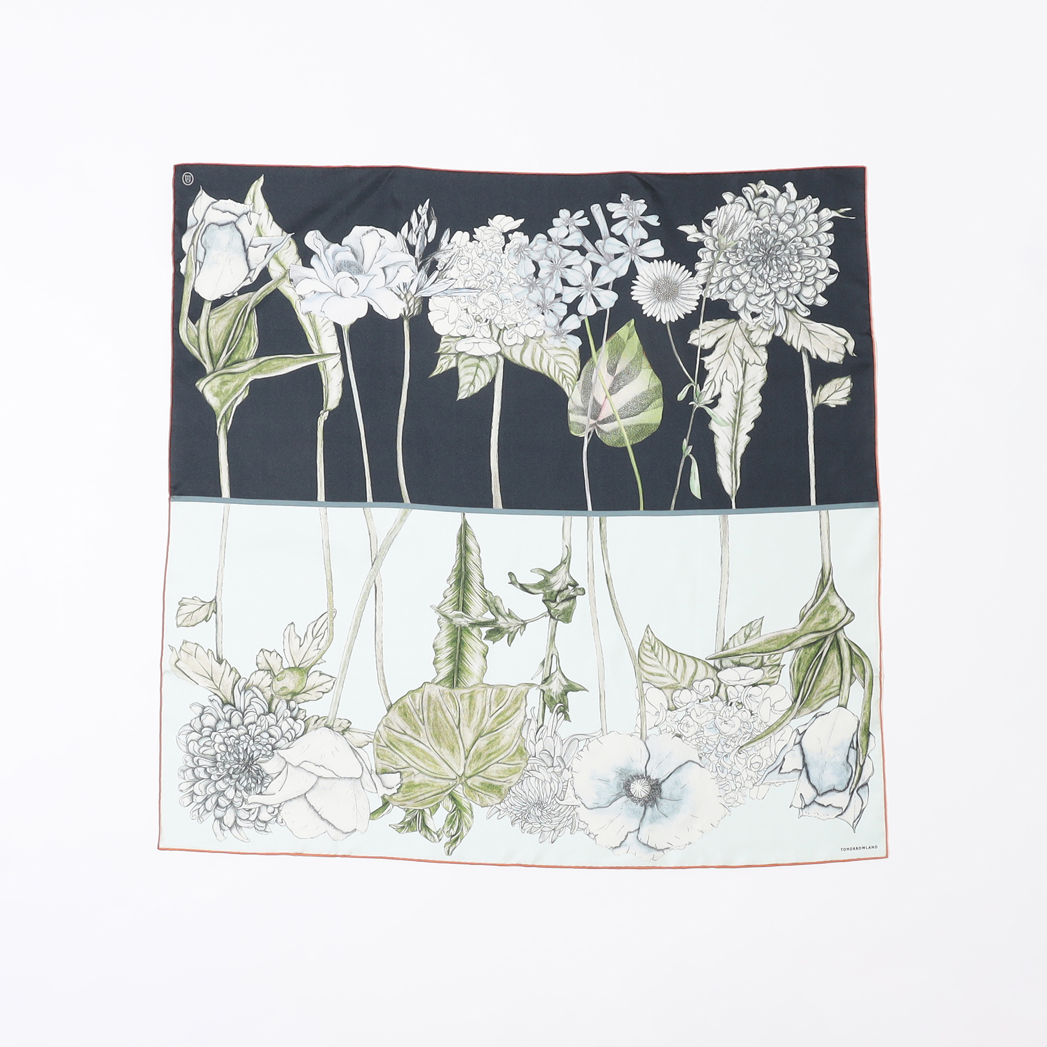 TOMORROWLAND DOUBLE FLOWER シルクスカーフ ATELIER TOMORROW DOUBLE FLOWER シルクスカーフ｜トゥモローランド