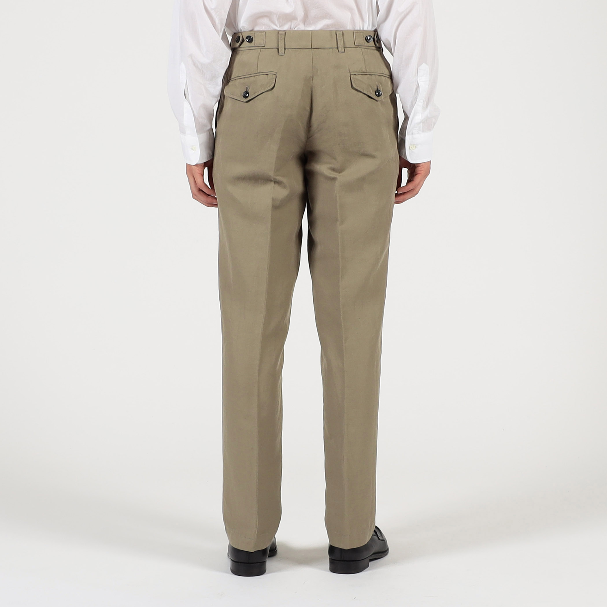リネンコットン サイドアジャスター ノープリーツパンツ SONDRIO
