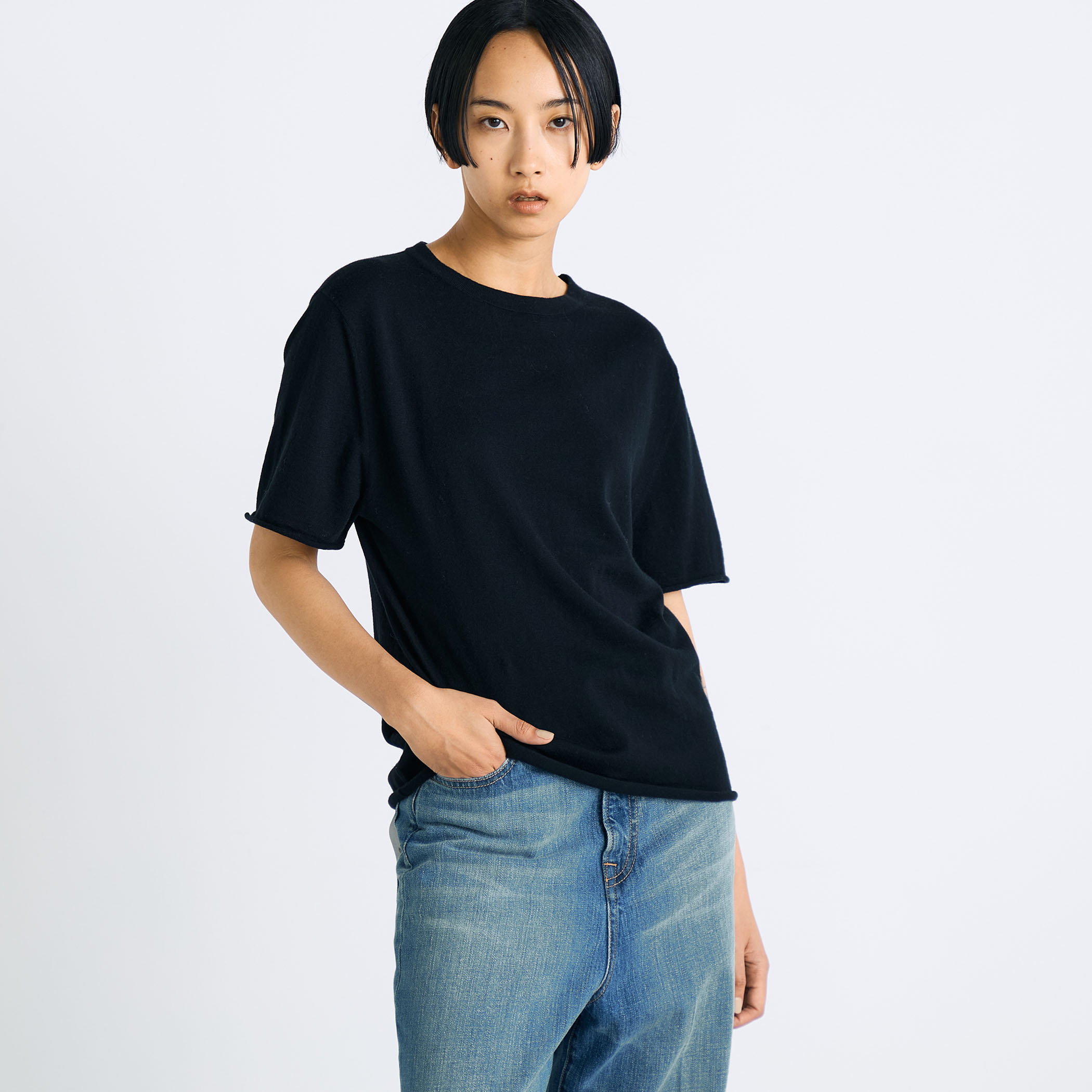 コットンカシミヤ ハーフスリーブニット｜トゥモローランド 公式通販