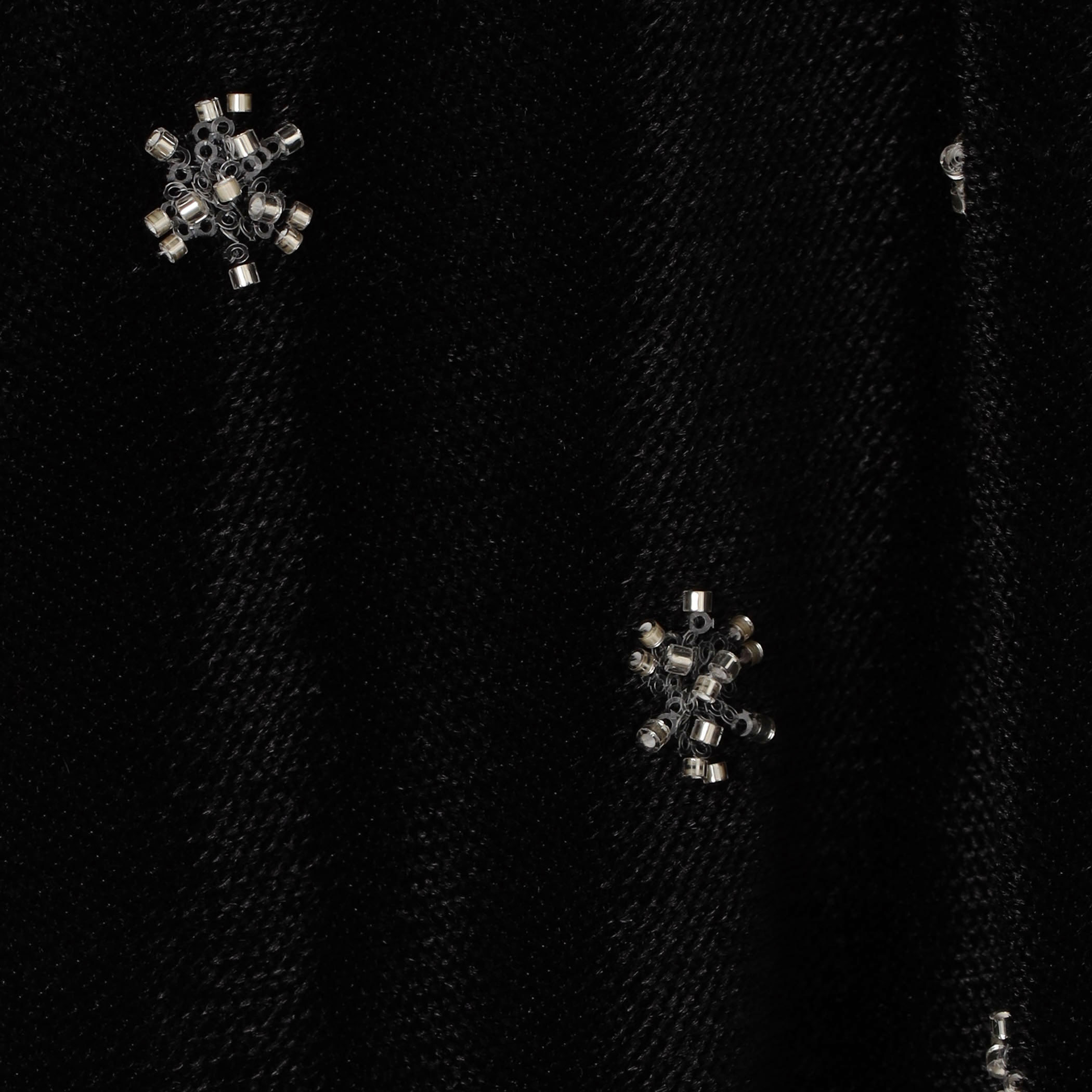 メッシュベロアエンブロイダリー ラッフルカフスブラウス