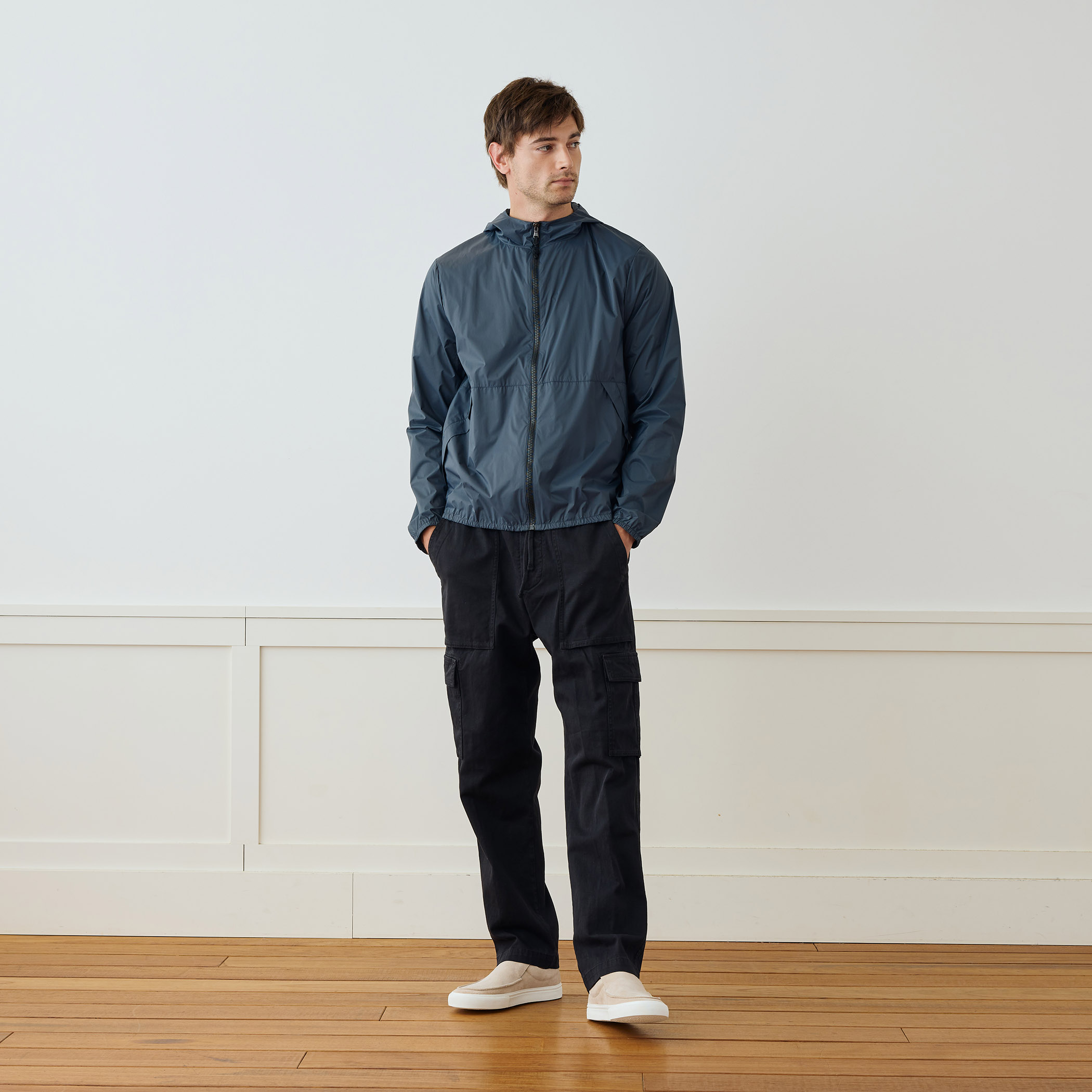 ライトウェイトナイロン フーデッドブルゾン MWRN2108