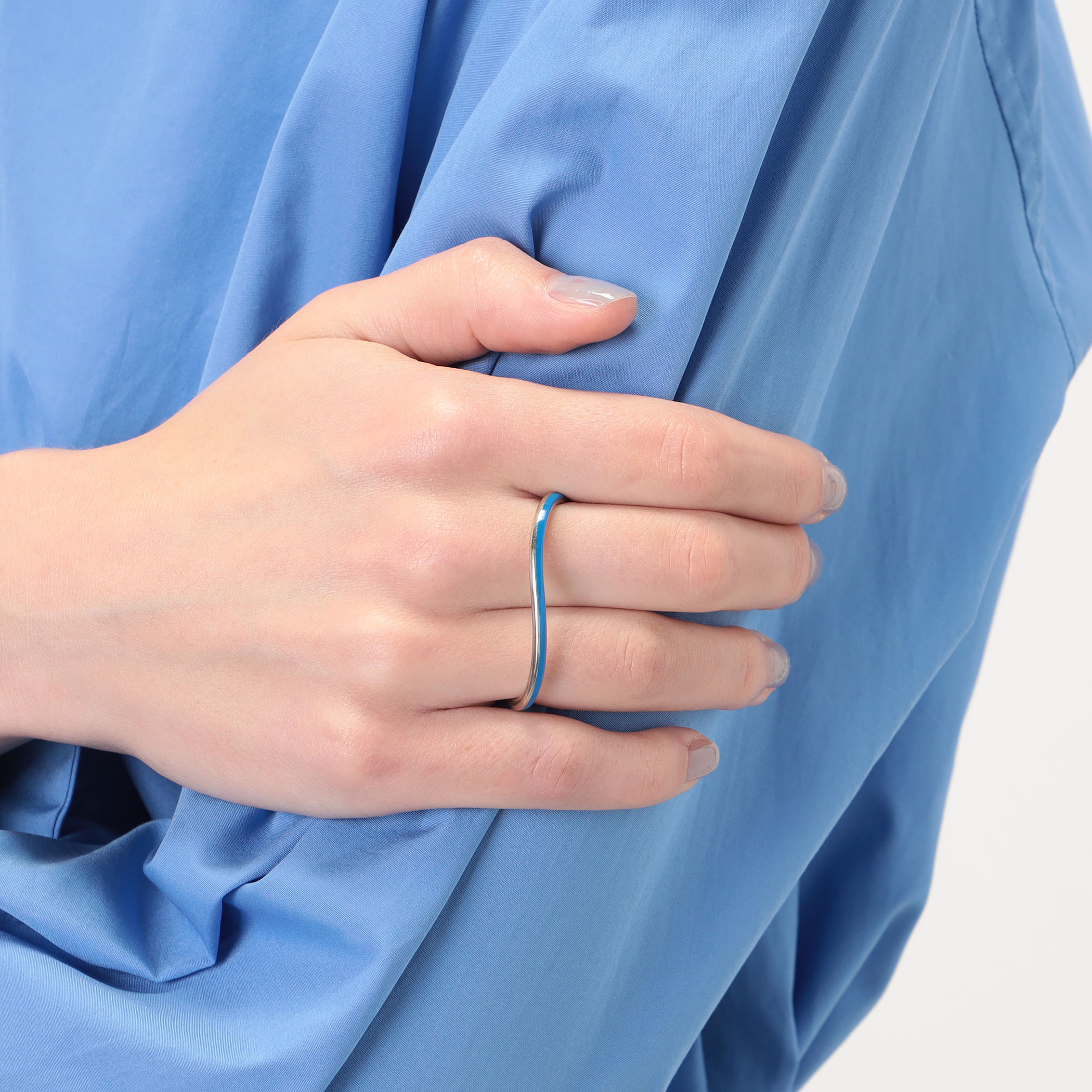 Rieuk SINGLE WAVE COLOR RING ダブルフィンガーリング