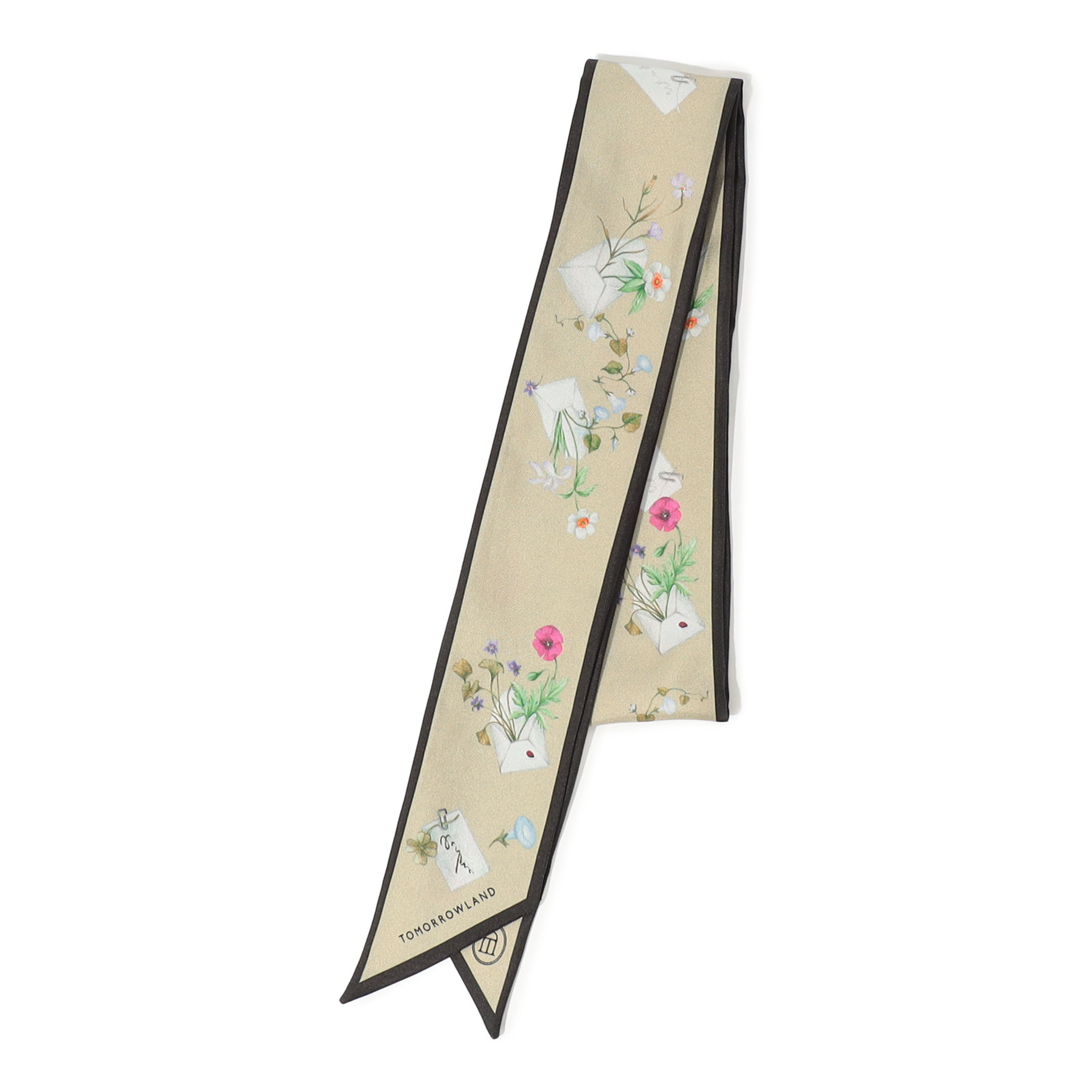 ATELIER TOMORROW FLOWER LETTER シルク ボウタイスカーフ