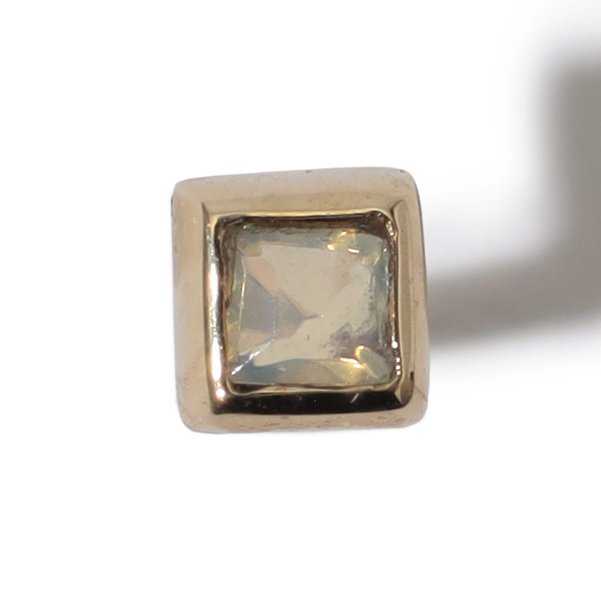 Metier Mini Bezel Set Princess Gemstone Studs 片耳ピアス