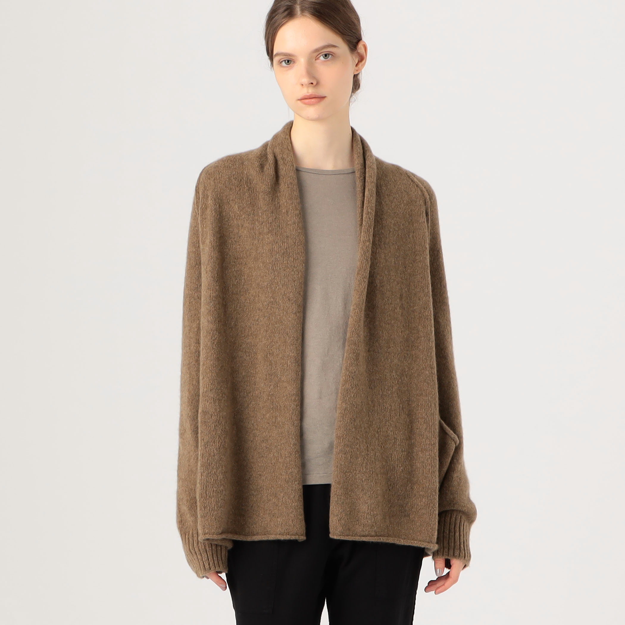 美品✨Babaghuri ウールショールカラージャケット カーディガン カシミヤ ショールカラーカーディガン WLTC2583