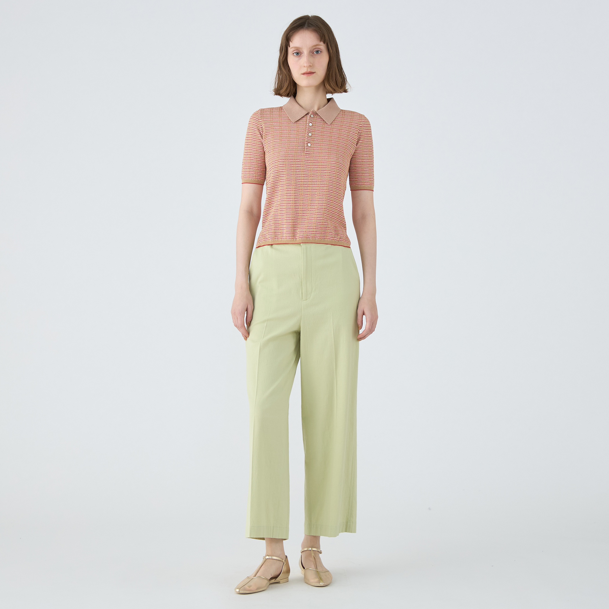 MACPHEE コットンナイロンラメチェック ポロプルオーバー コットンナイロンラメチェック ポロプルオーバー｜トゥモローランド