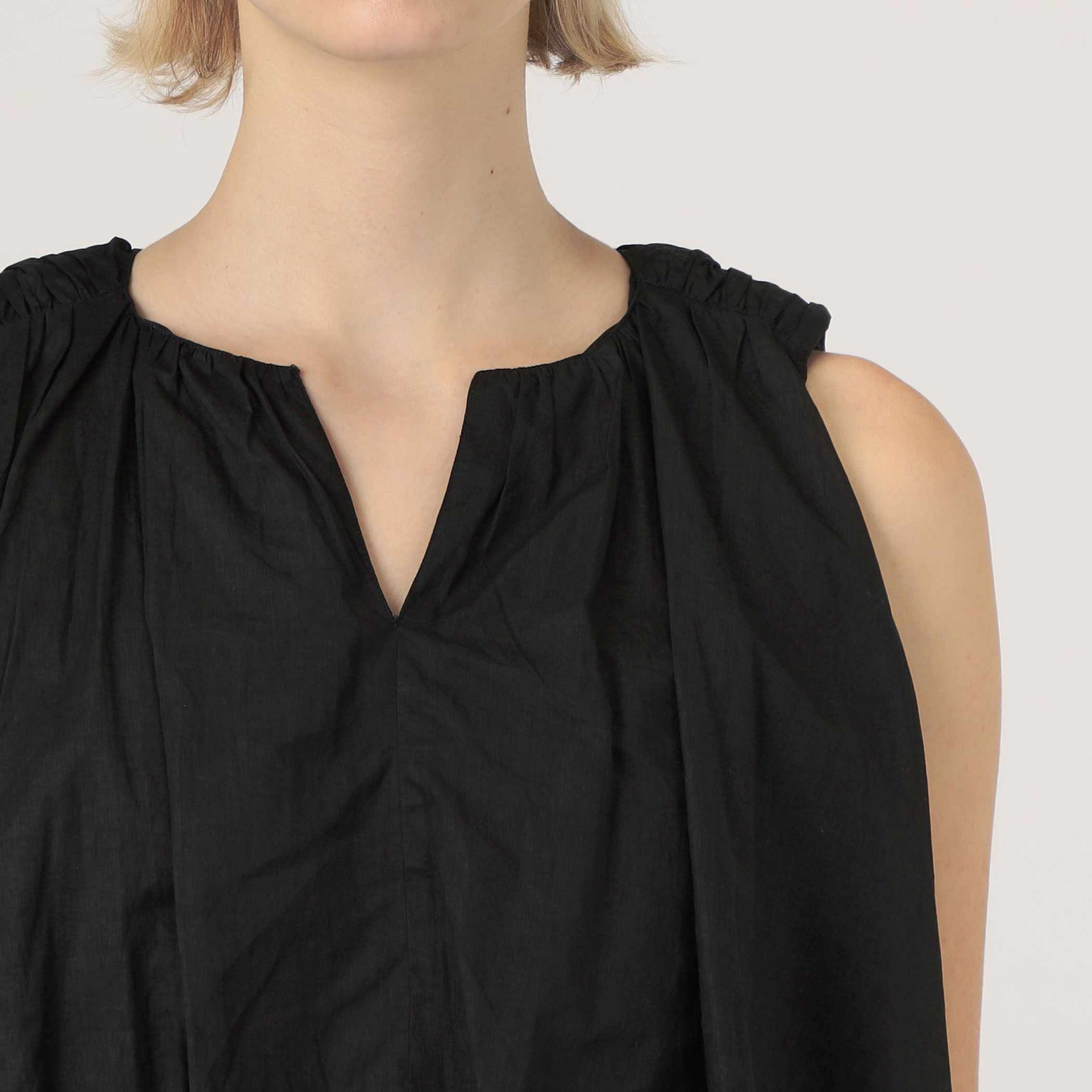 ne Quittez pas COTTON ORGANZA ノースリーブブラウス