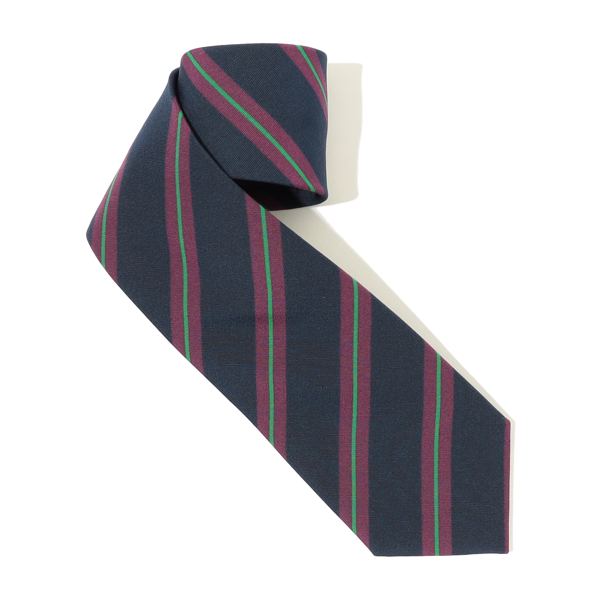 Atkinsons アイリッシュポプリン レジメンタルストライプネクタイ