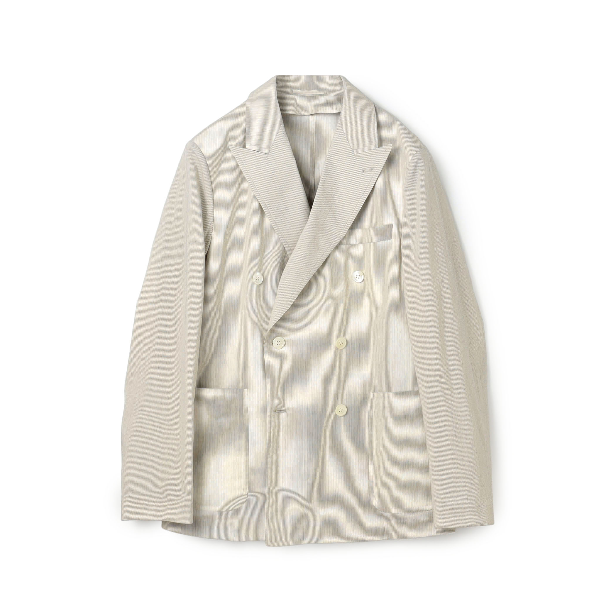 コットンシルクシアサッカー ダブルブレステッド6Bジャケット GIANNETTI PIERO